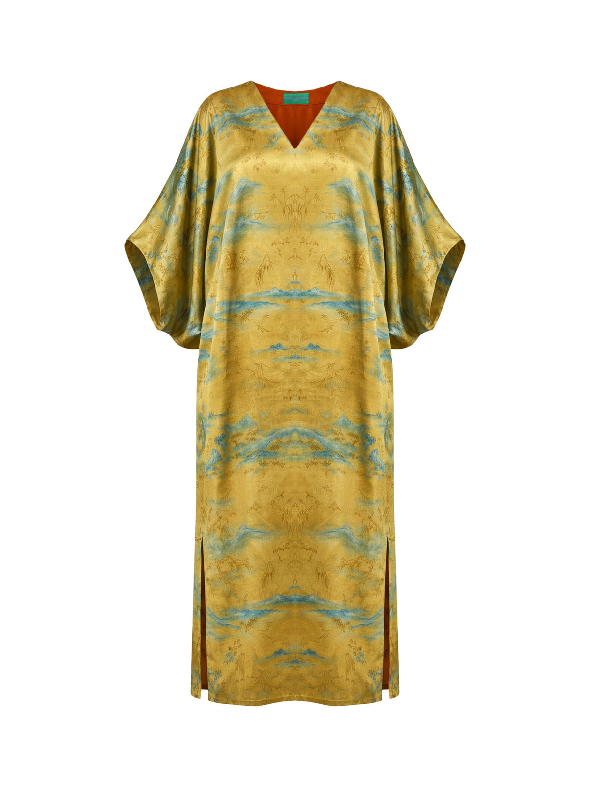 Bohemian chic guide — Olympia kaftan dress Marina Anouilh silk fluid silhouette