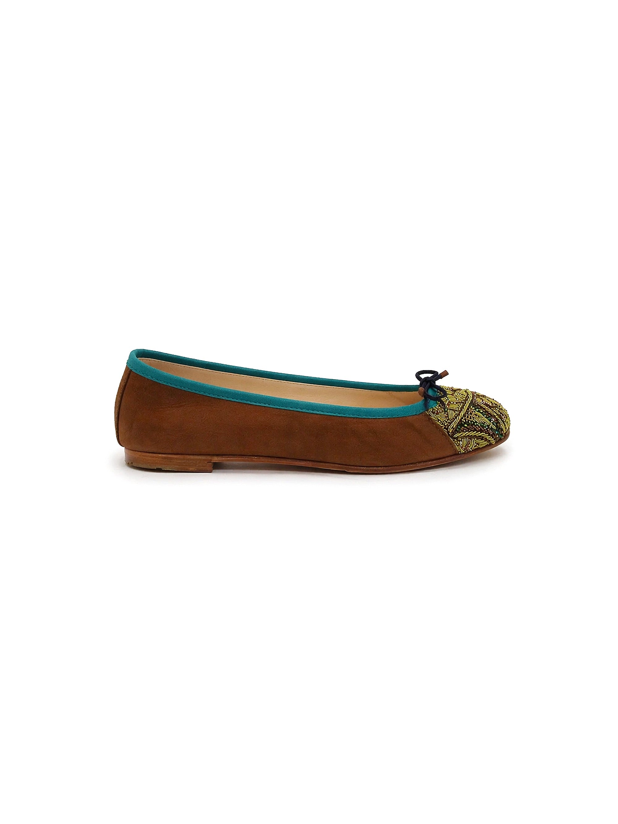 Marina Anouilh Bizi Ballet Classic - Mouse Lime in lime nappa leather ballet flat