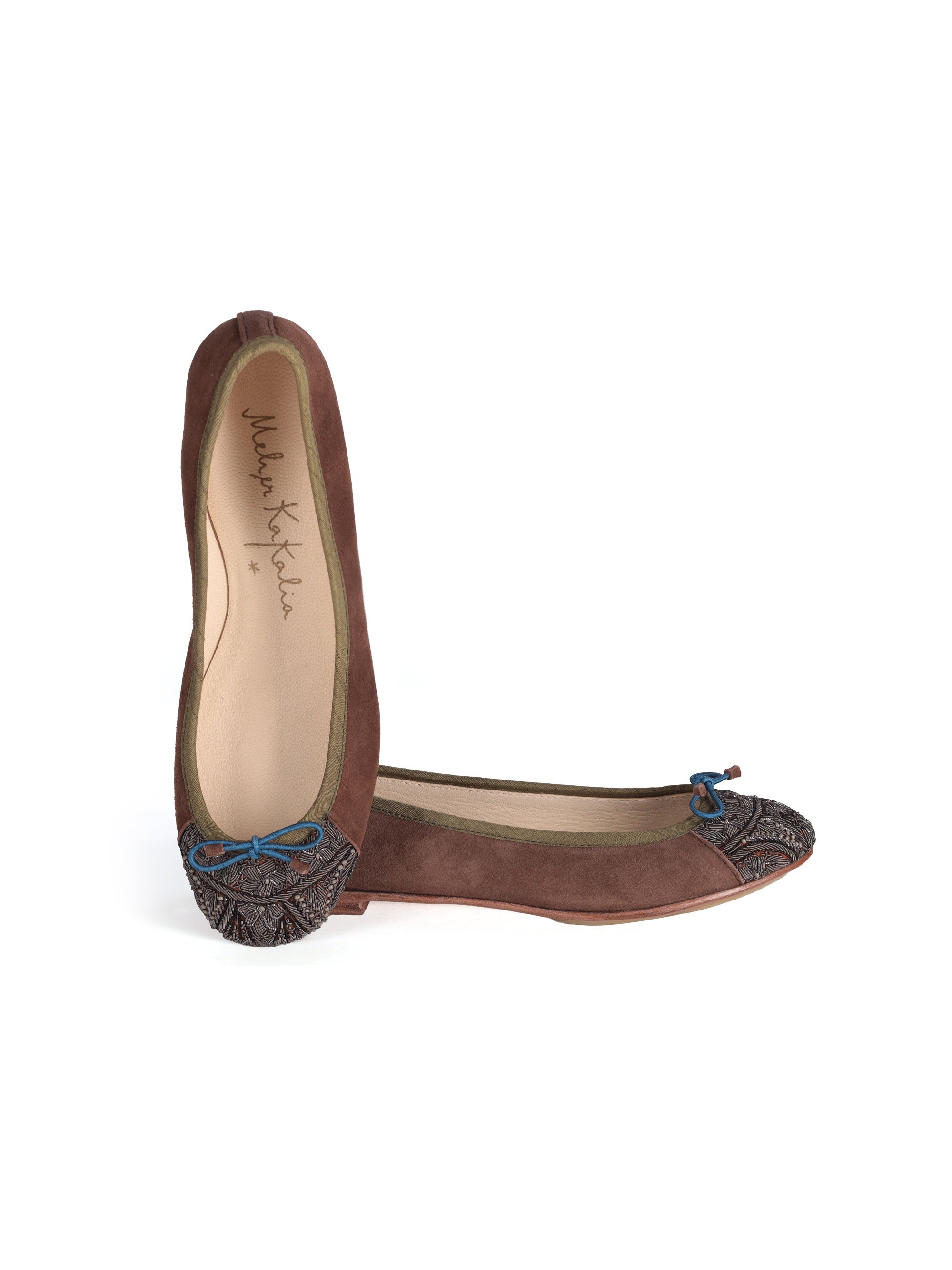 Bizi Ballet Suede Toffee Grey