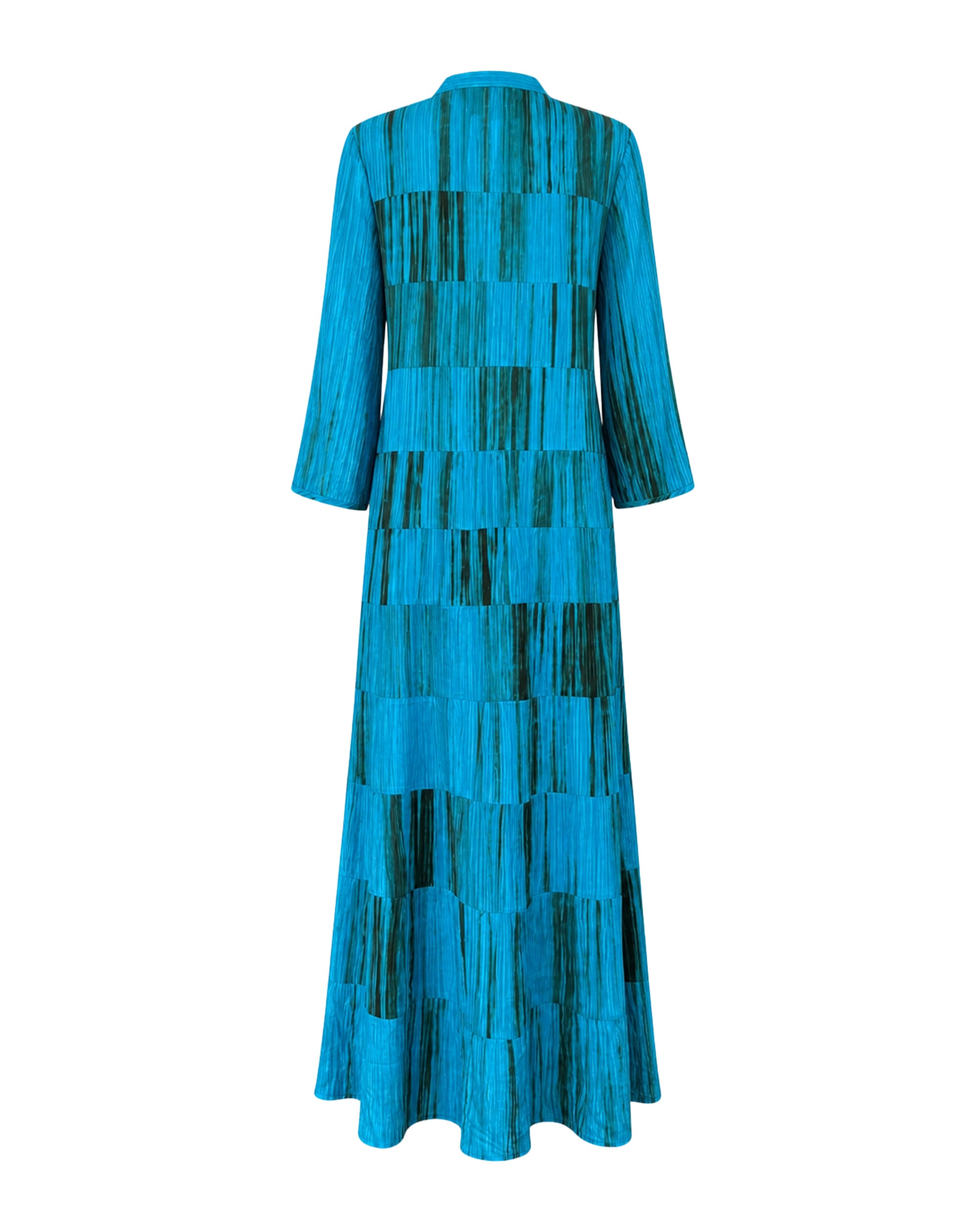 Britania Silk Dress Tiedye Cyan Olive