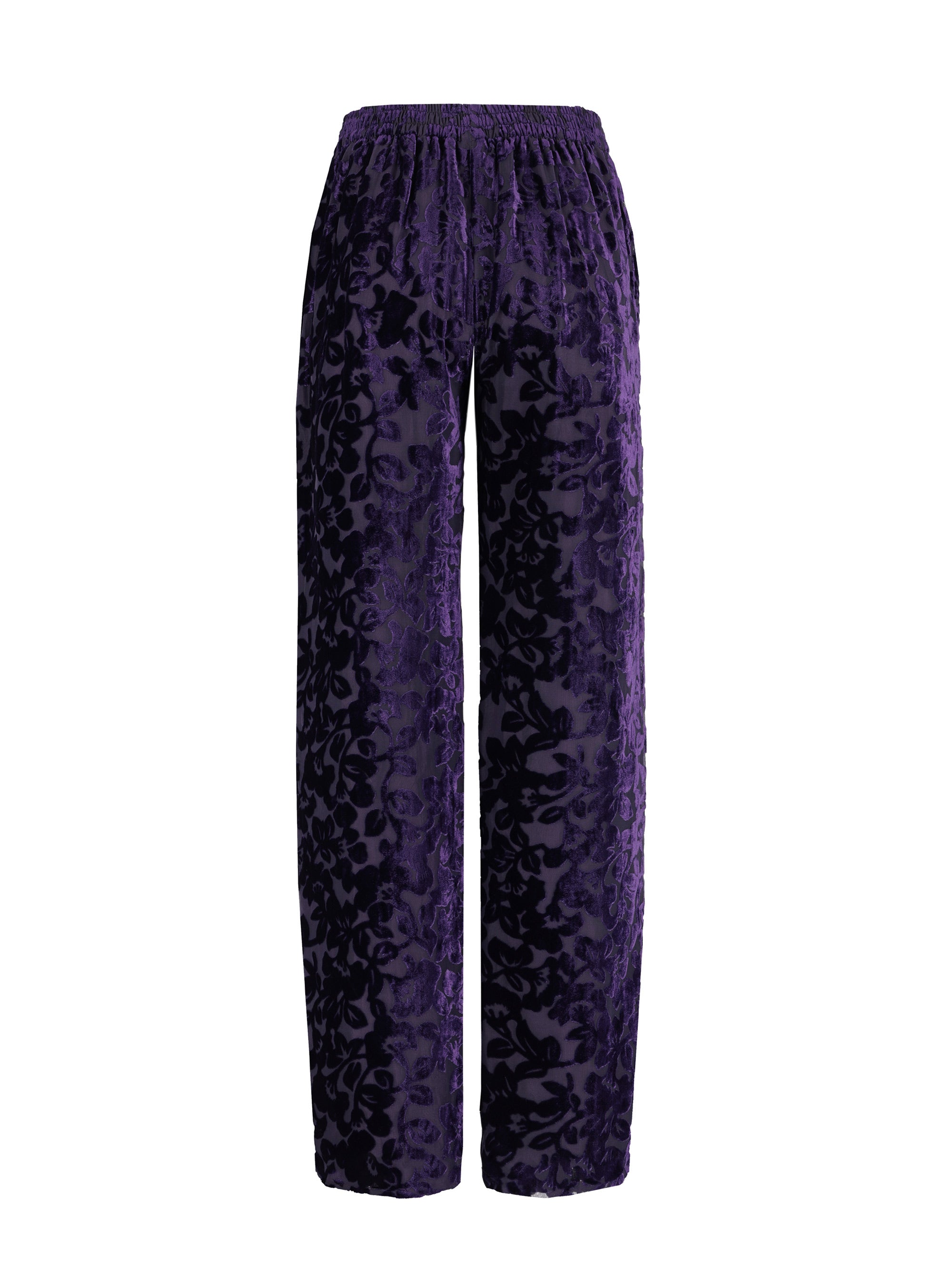 Carla Pants Velvet Devore Plum