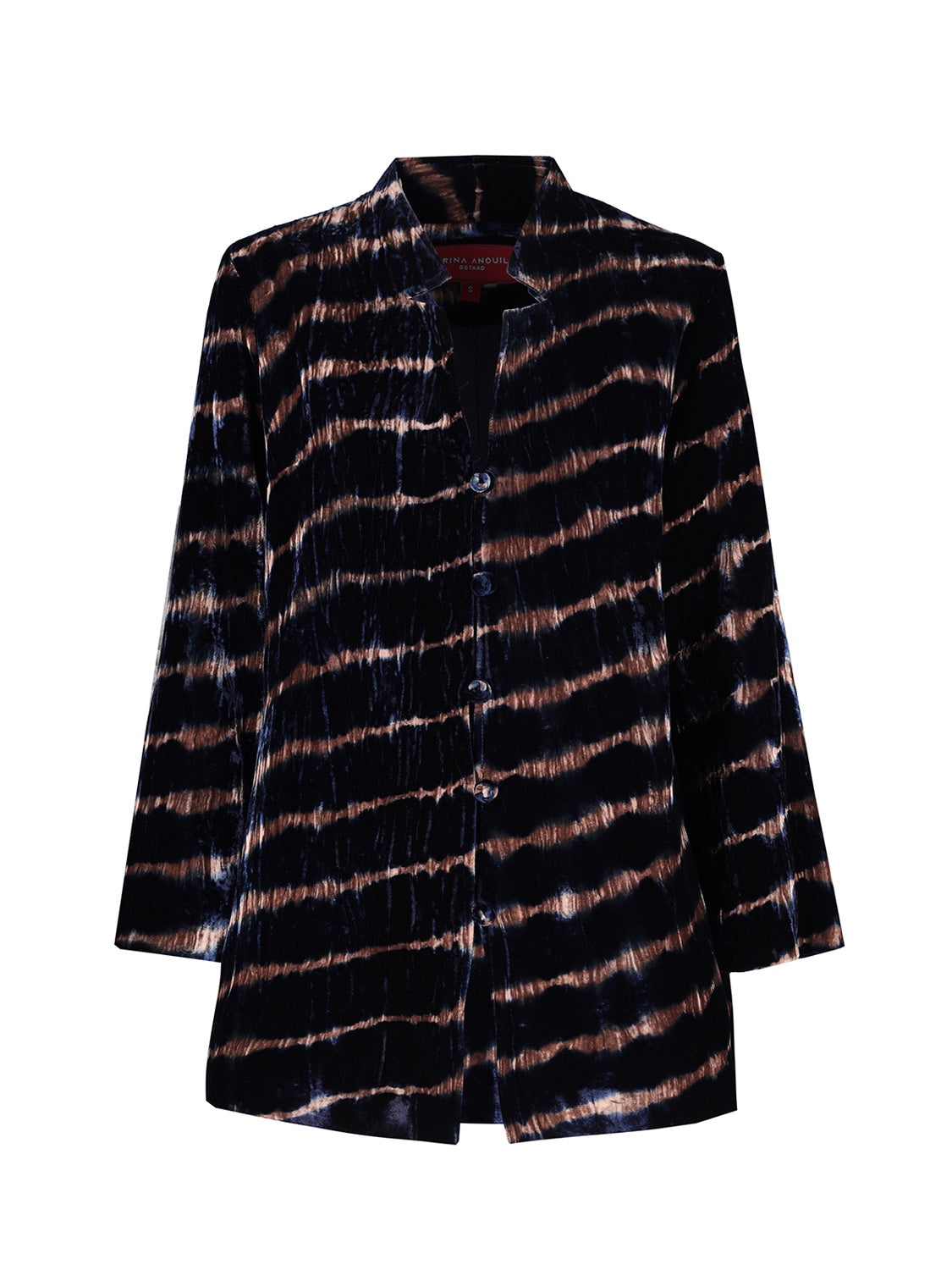 Edda Velvet Tiedye Jacket Croco Blue Taupe