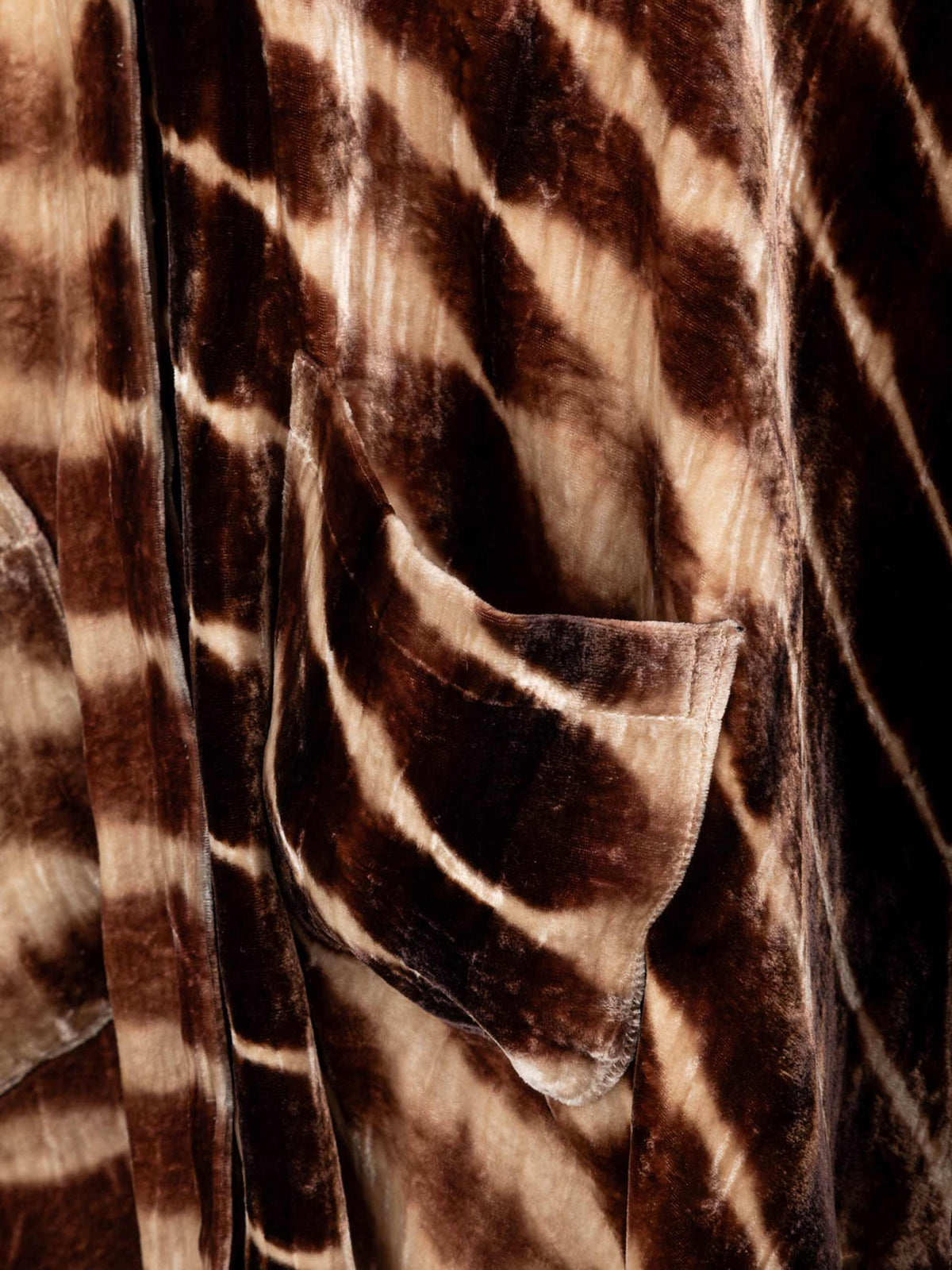 Gaby Shirt Velvet Tie Dye Croco Brown Champagne
