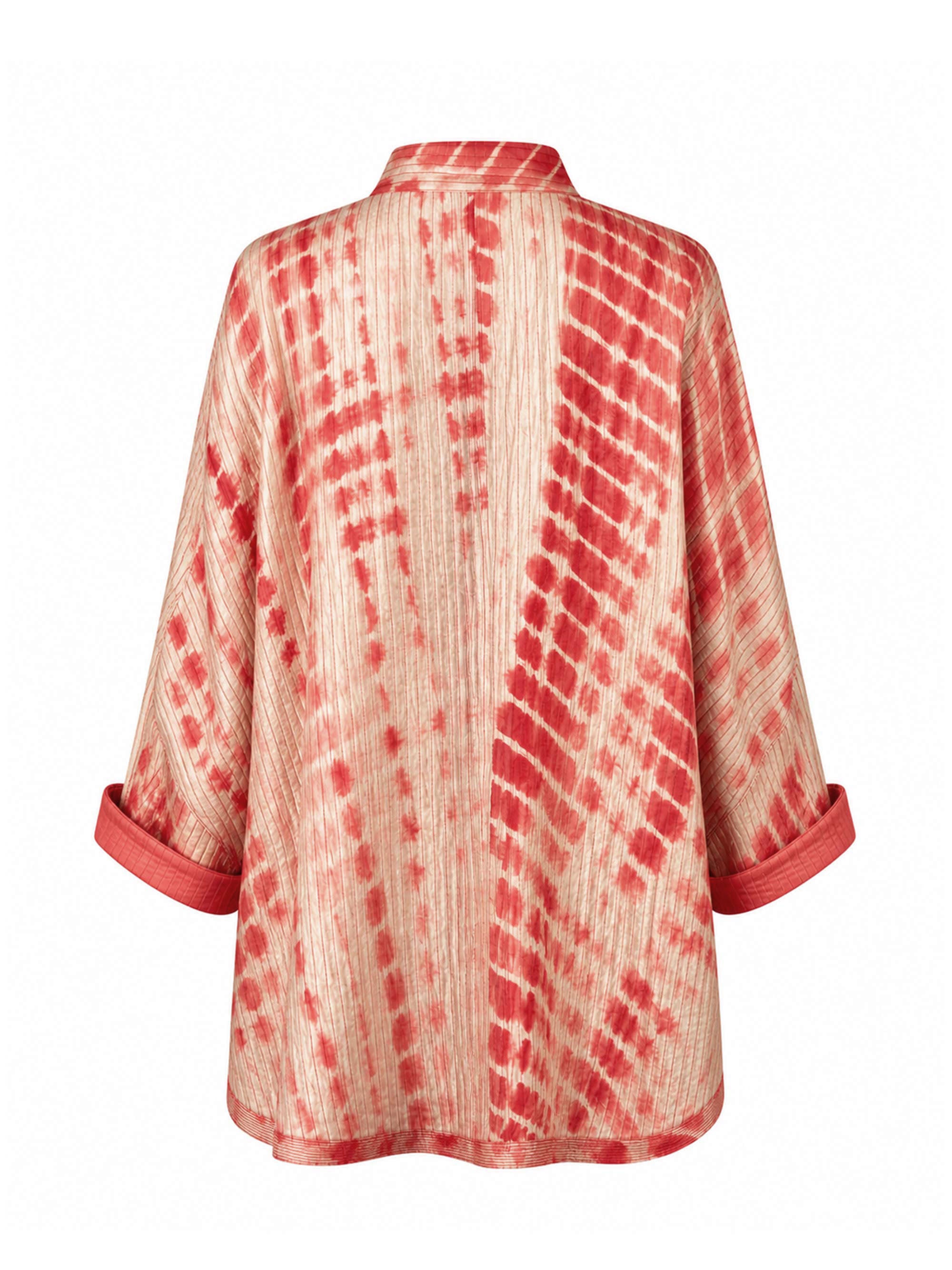 Gaby Padded Reversible Silk Jacket Tiedye Coral