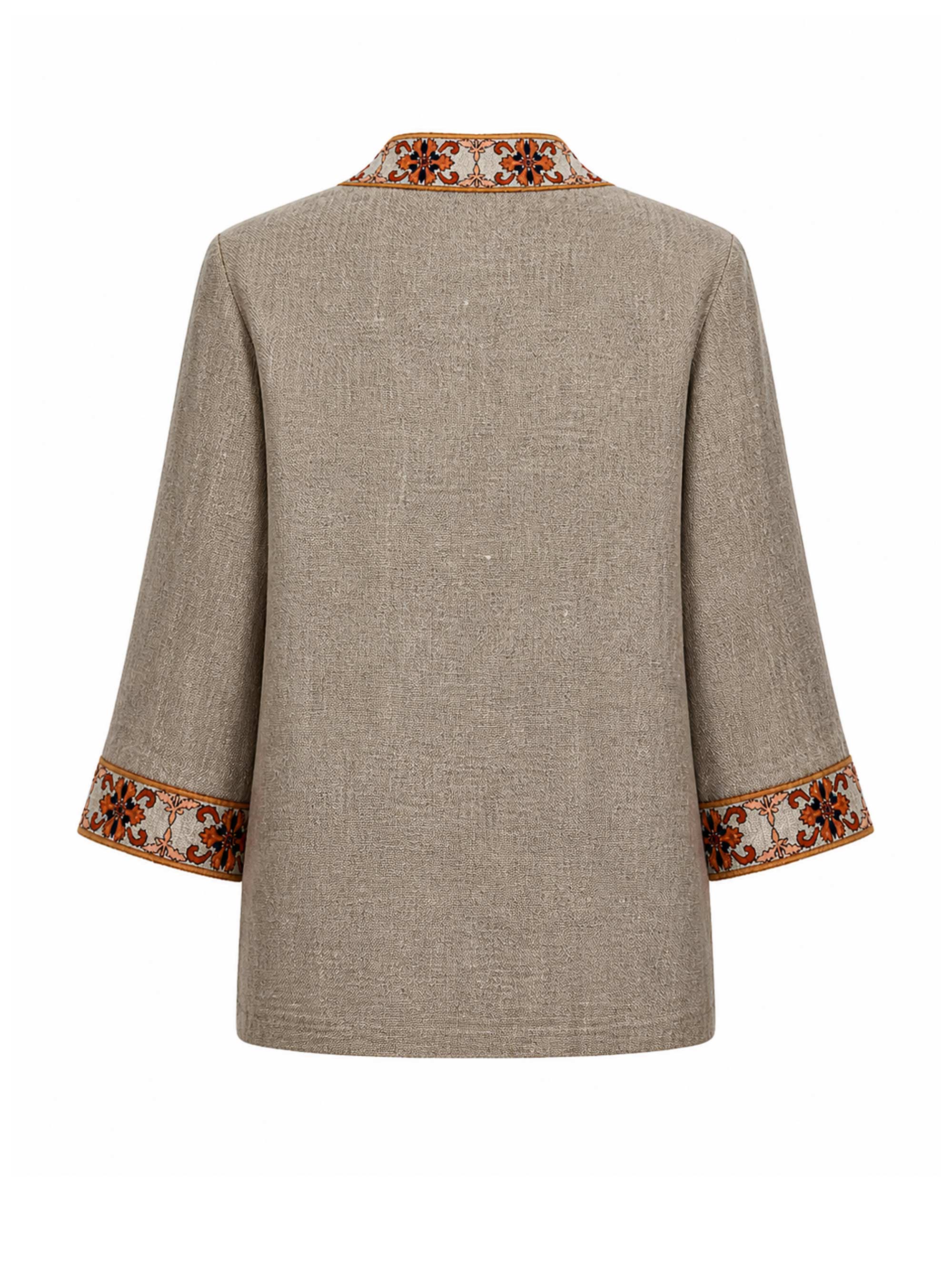 Geisha Hemp Jacket Rust Trim