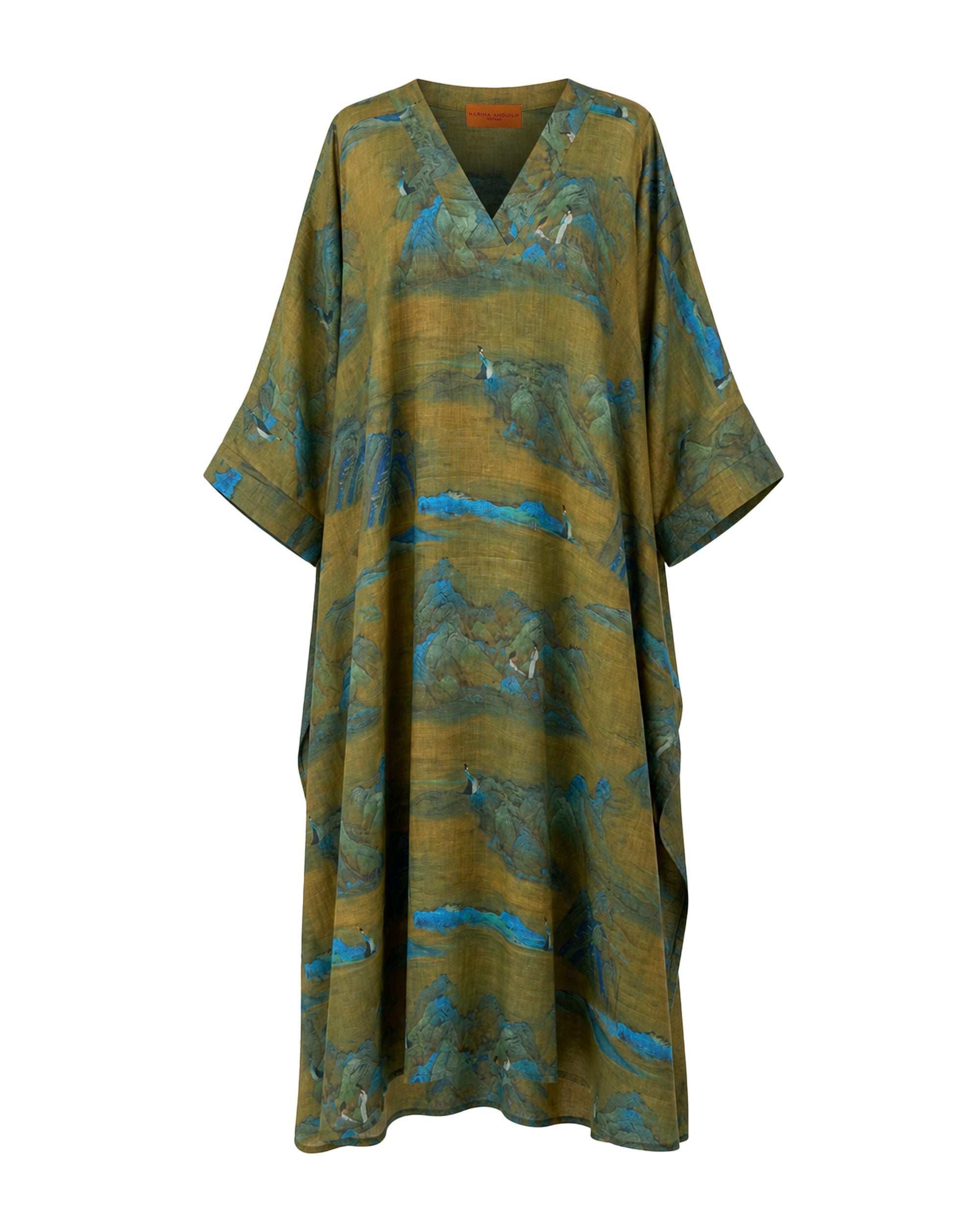 Marina Anouilh Olympia Fuji Kaftan in fuji cotton loose silhouette kaftan