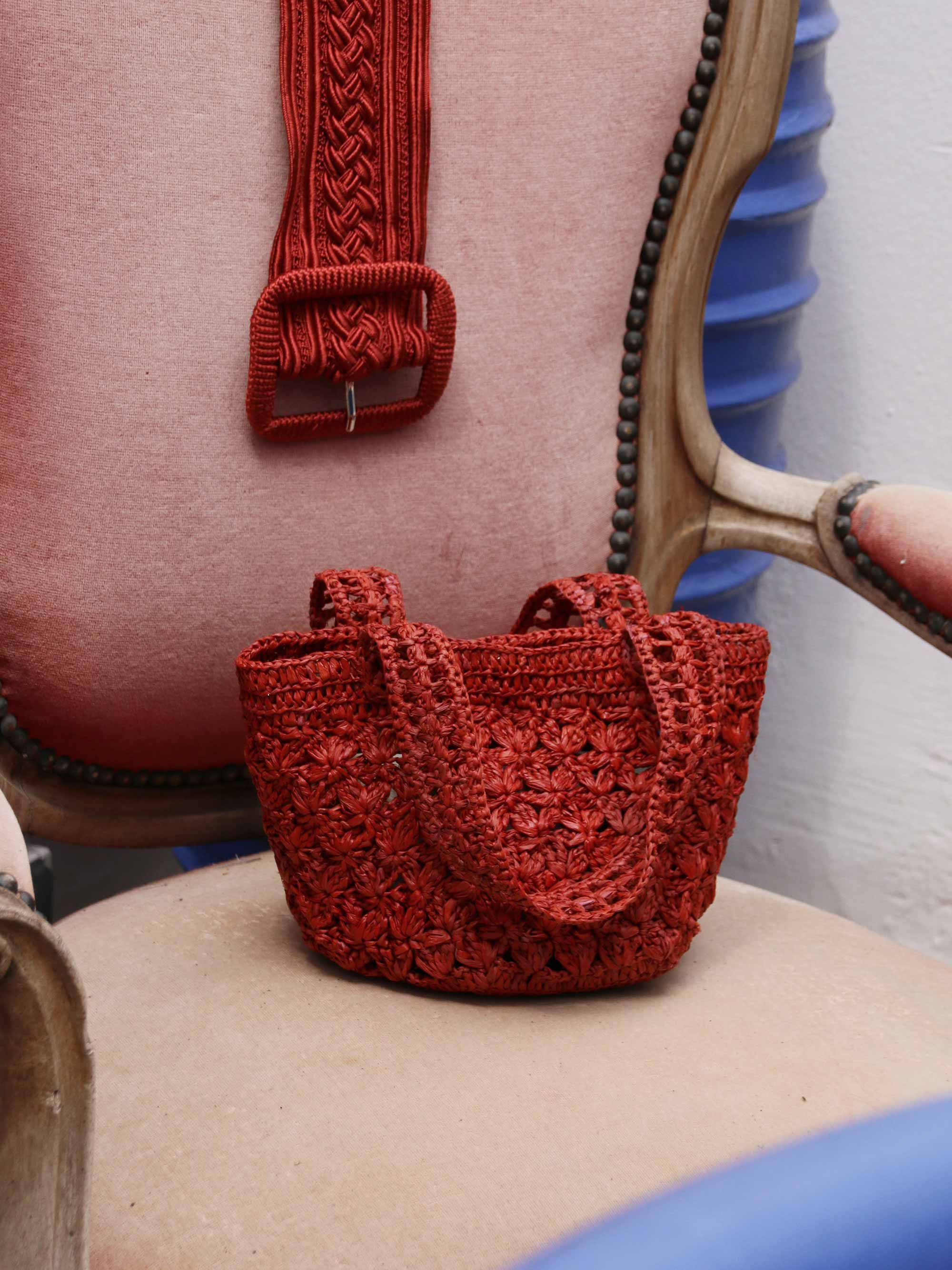 Mini Raffia Bag Red - Laly