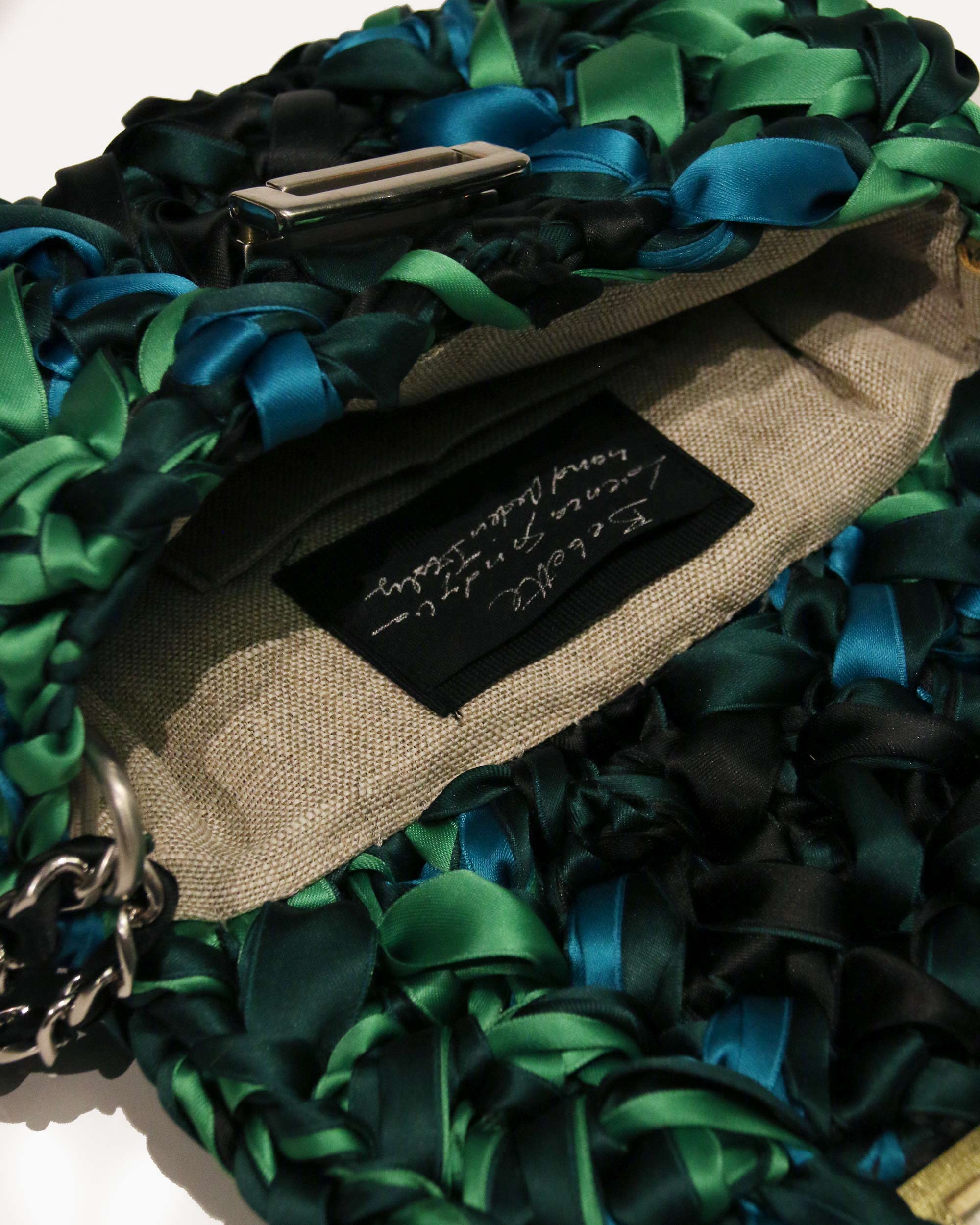 Babette Ribbon Knit Mini Bag - Green