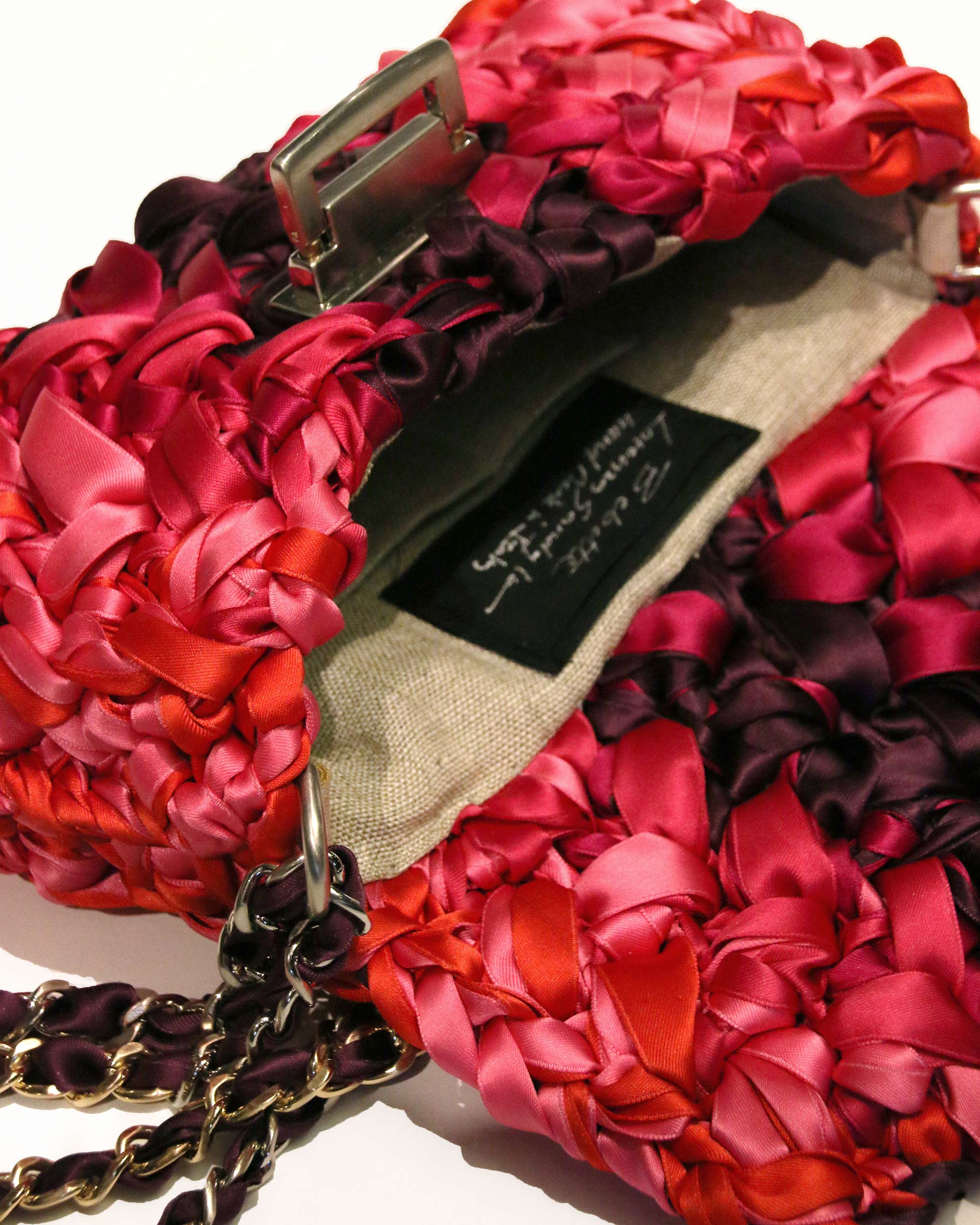 Babette Ribbon Knit Mini Bag - Pink
