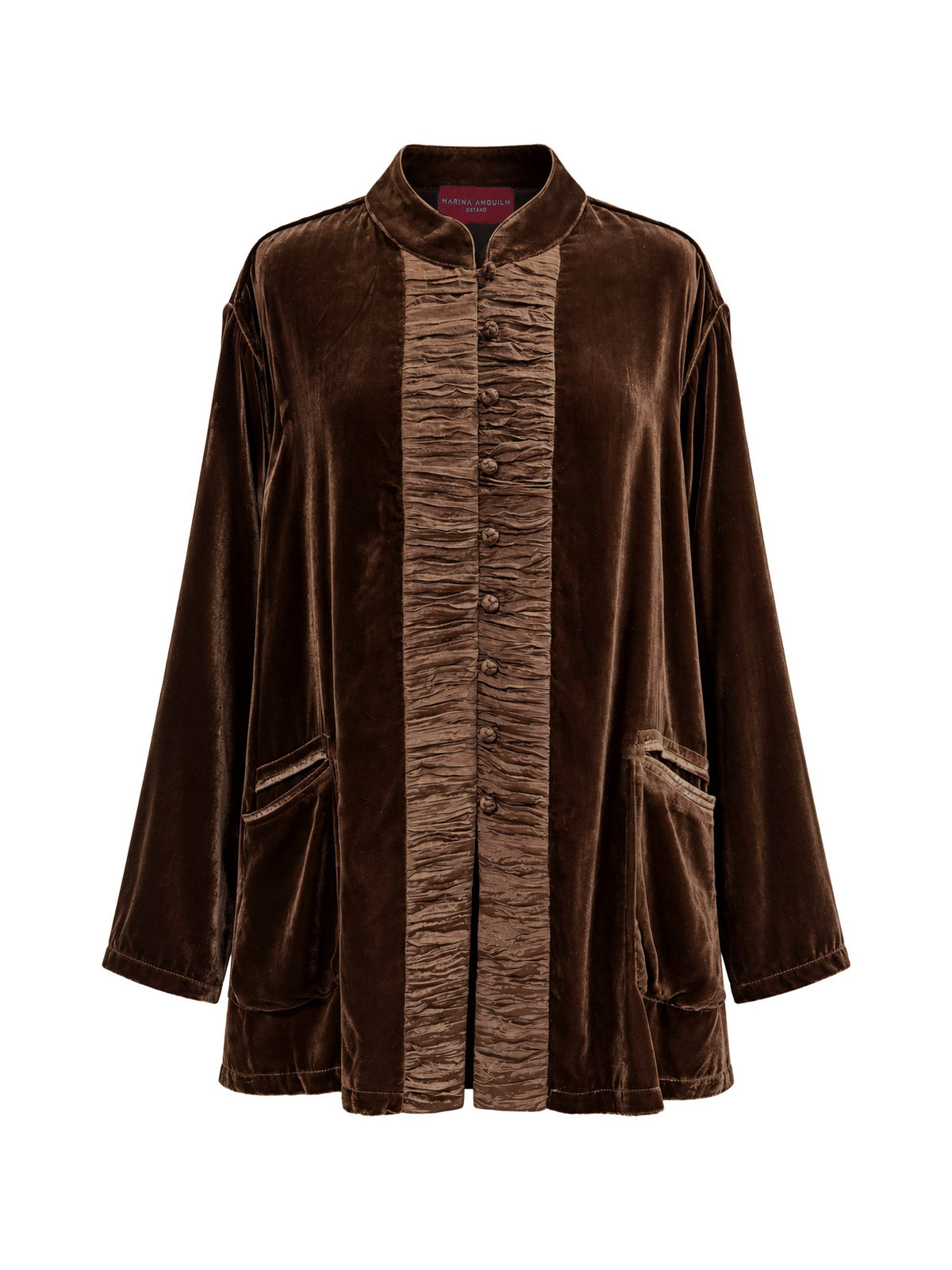 Luce Velvet Jacket Brown with Silk Brown Borders