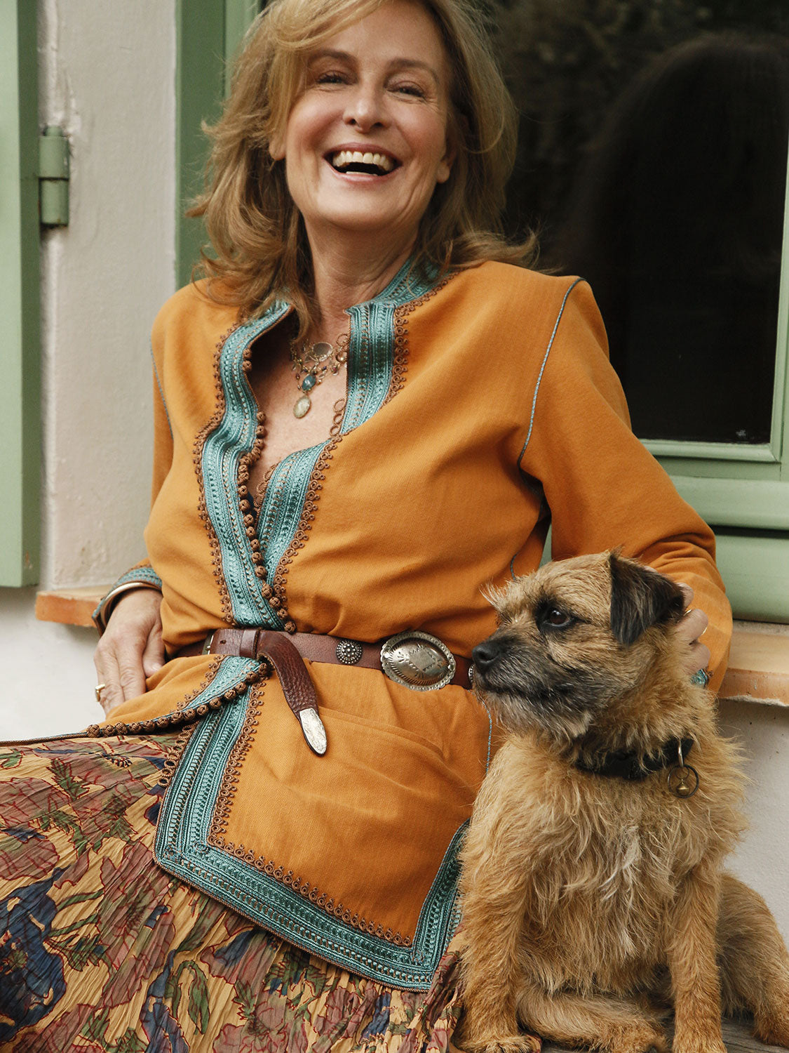 MARRAKESH HERRINGBONE COTTON JACKET TERRACOTTA/TURQUOISE