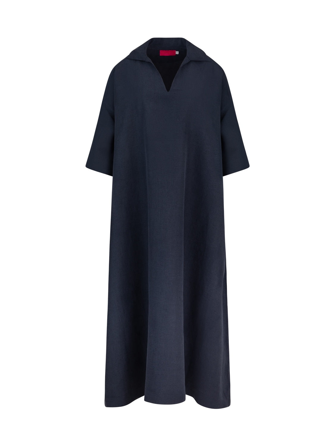 BARBARA LINEN SILK DRESS BLUE