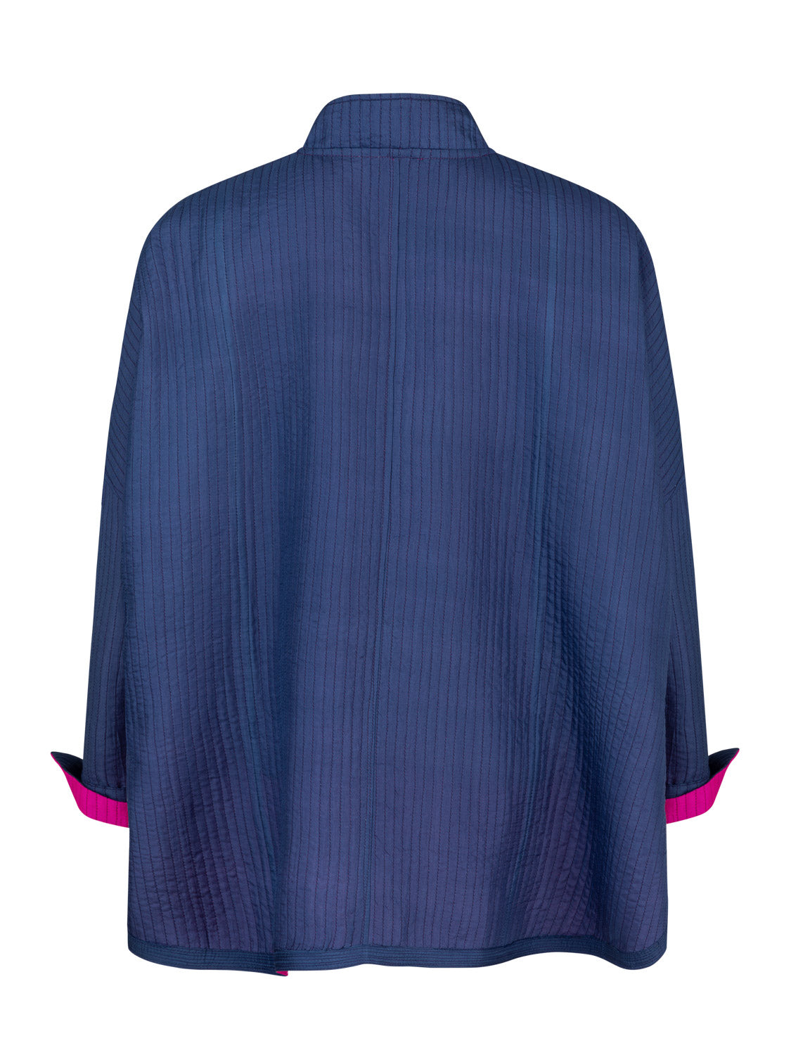 GABY PADDED REVERSIBLE JACKET NAVY BLUE FUSCHIA