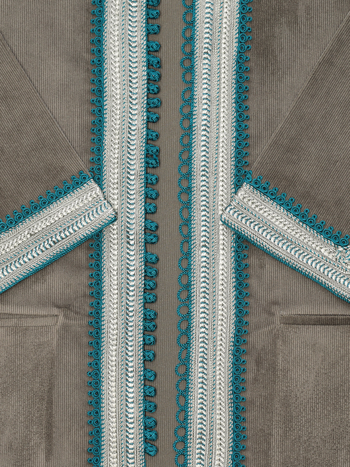 Marrakesh Corduroy Jacket Kaki Turquoise