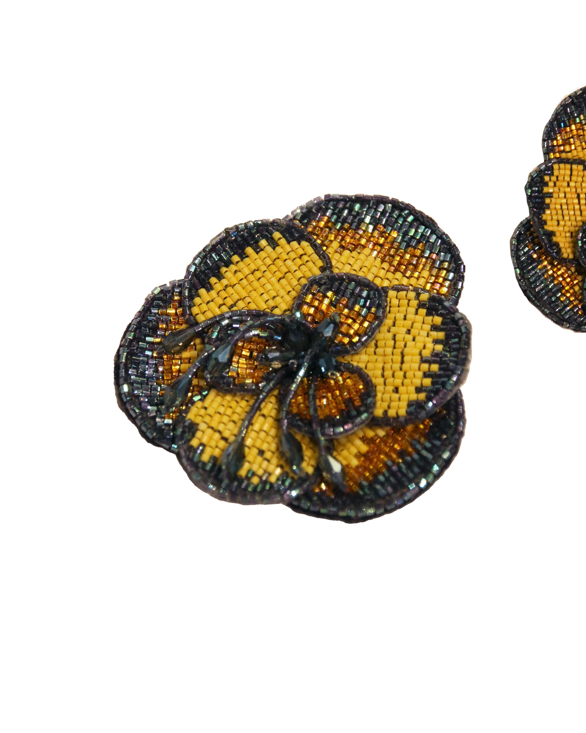 Olivia Dar Camelia Earrings - Yellow Denim