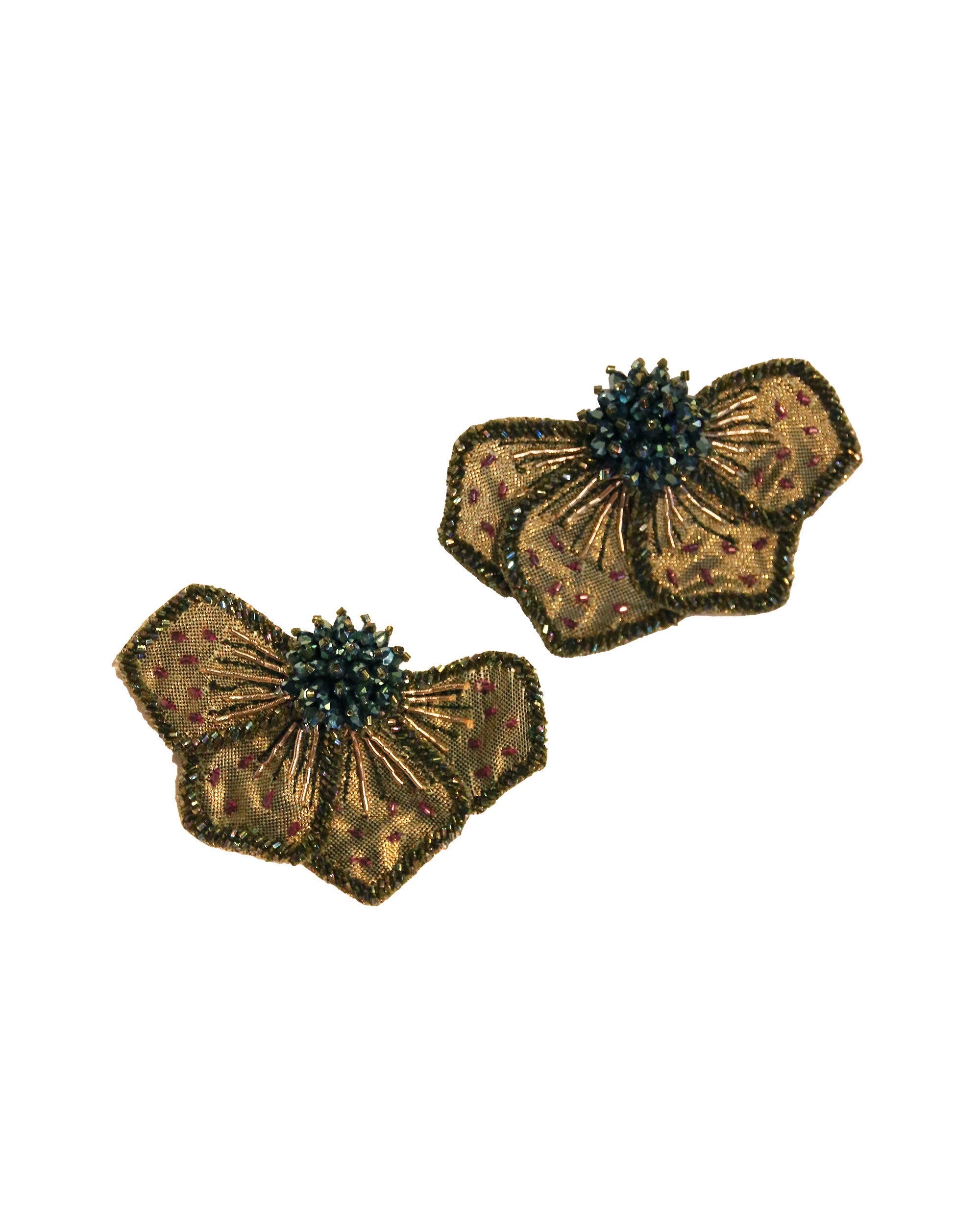 Marina Anouilh Olivia Dar Peonie Earrings - Khaki in khaki earring