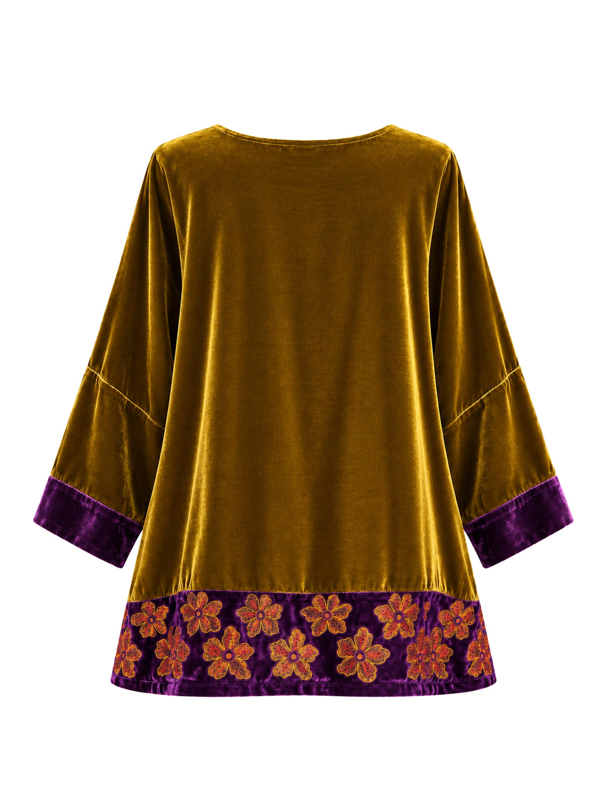 Oriana Orchid Velvet Shirt Moss Eggplant