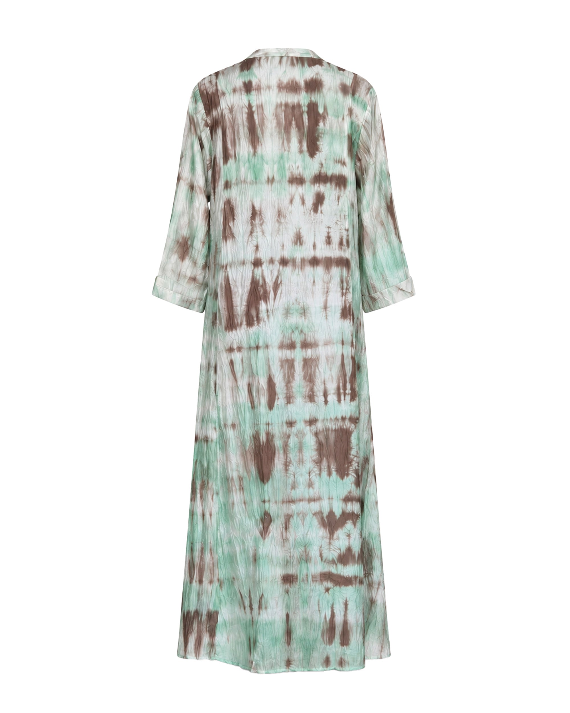Patty Silk Dress Marble Capu Jade Cream