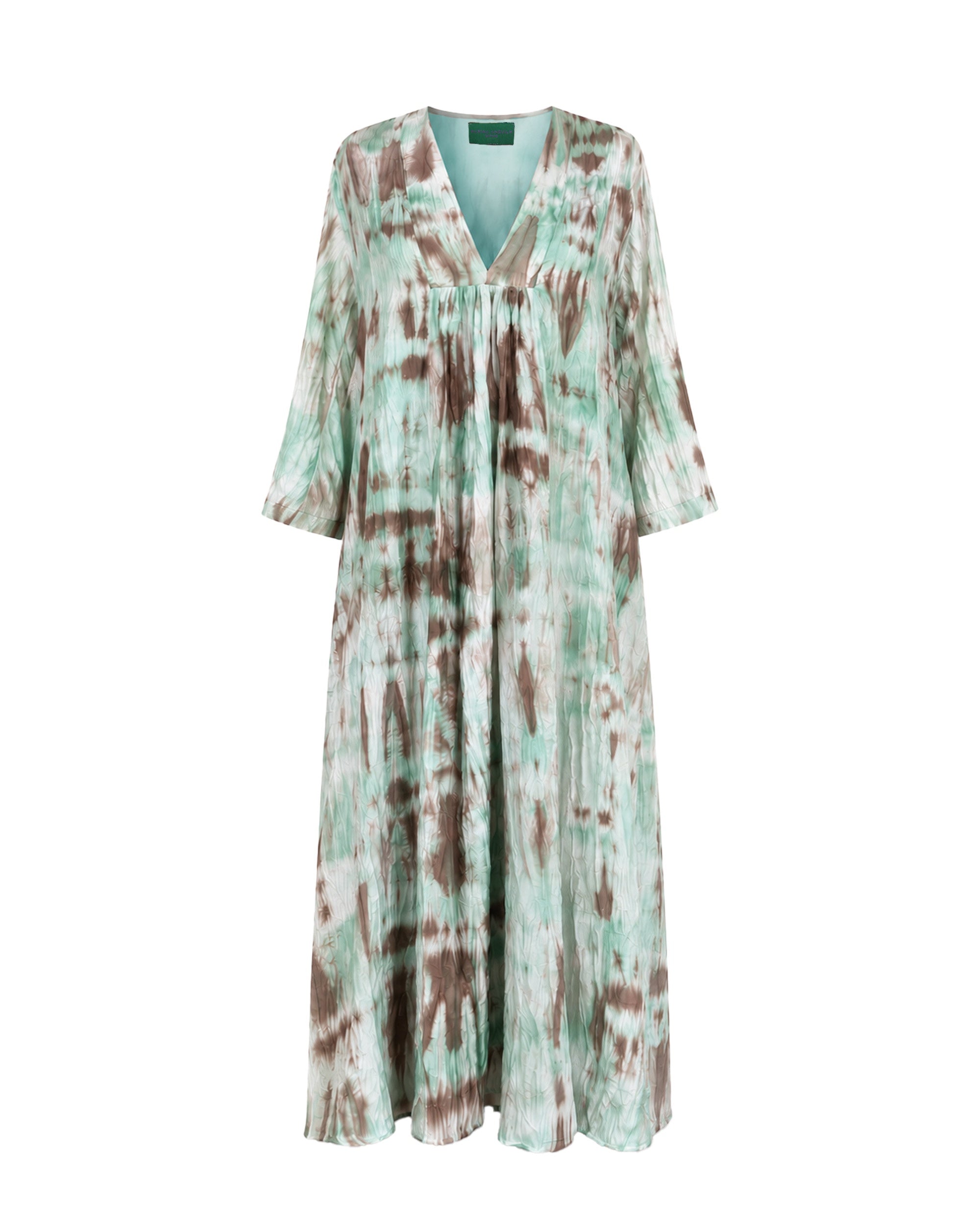 Patty Silk Dress Marble Capu Jade Cream