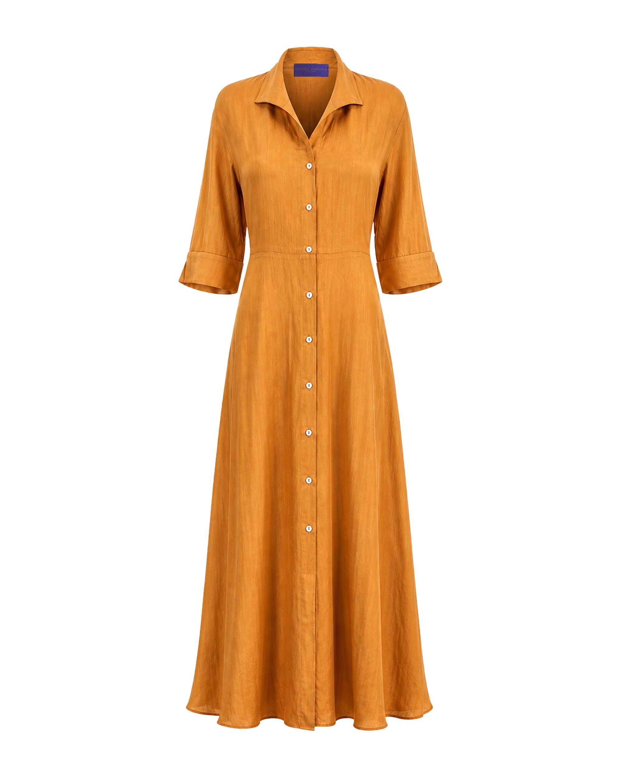 Marina Anouilh Perrine Dress Habotai Silk Rust in rust habotai silk dress