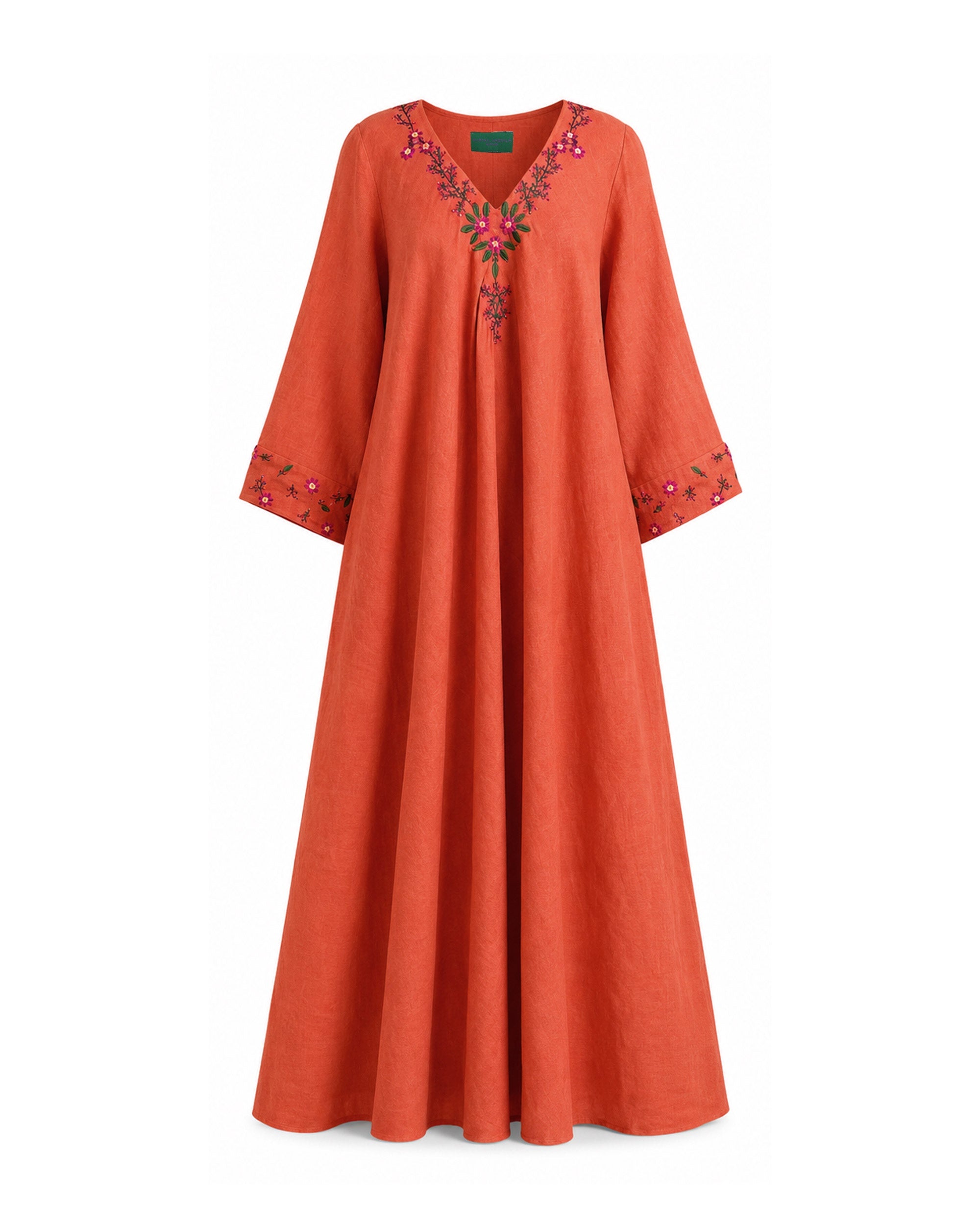 Petali Orange Linen Dress