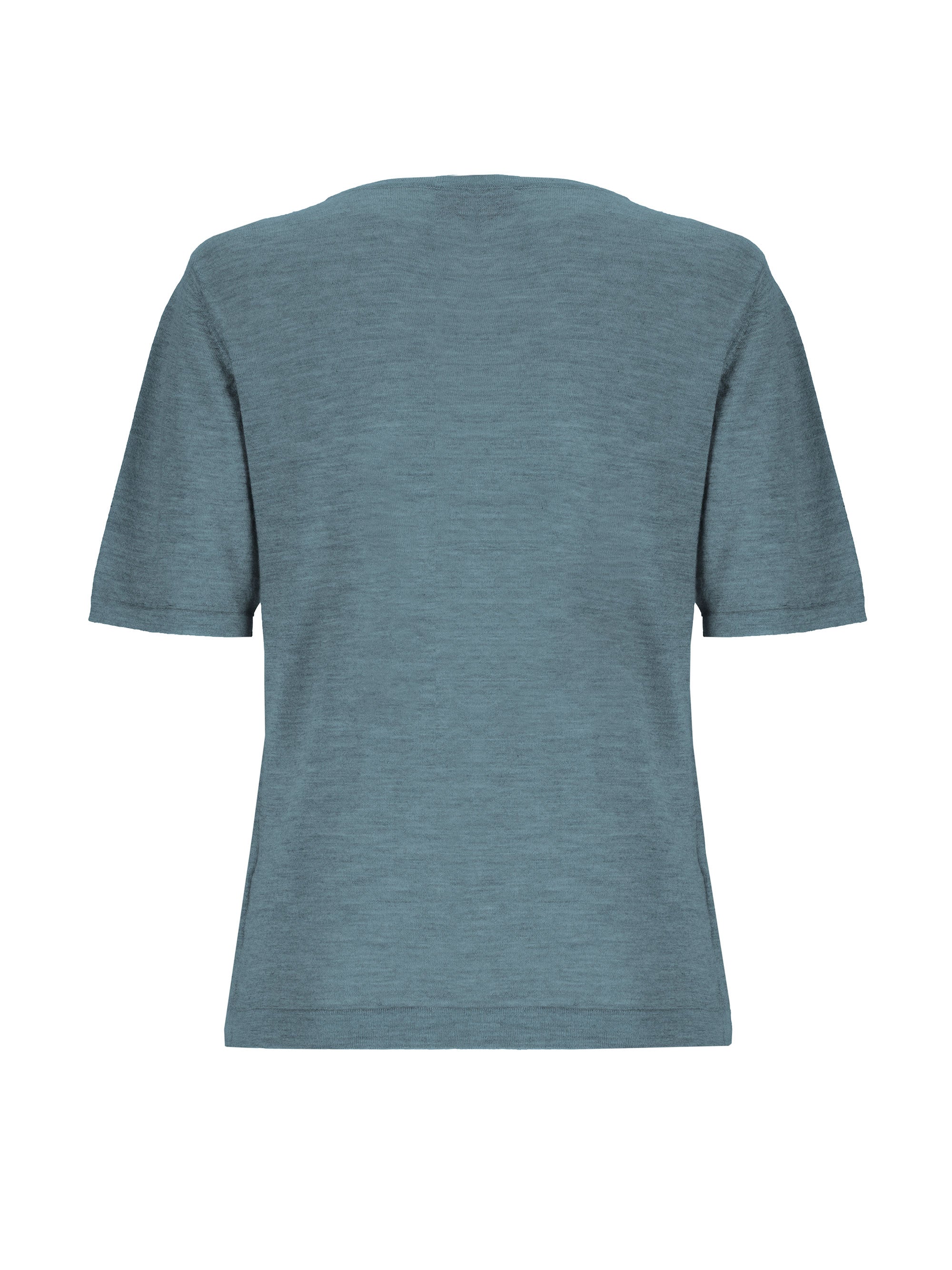 Indispensable Fine Cashmere Tshirt Round Neck 3/4 Sleeves Denim Blue
