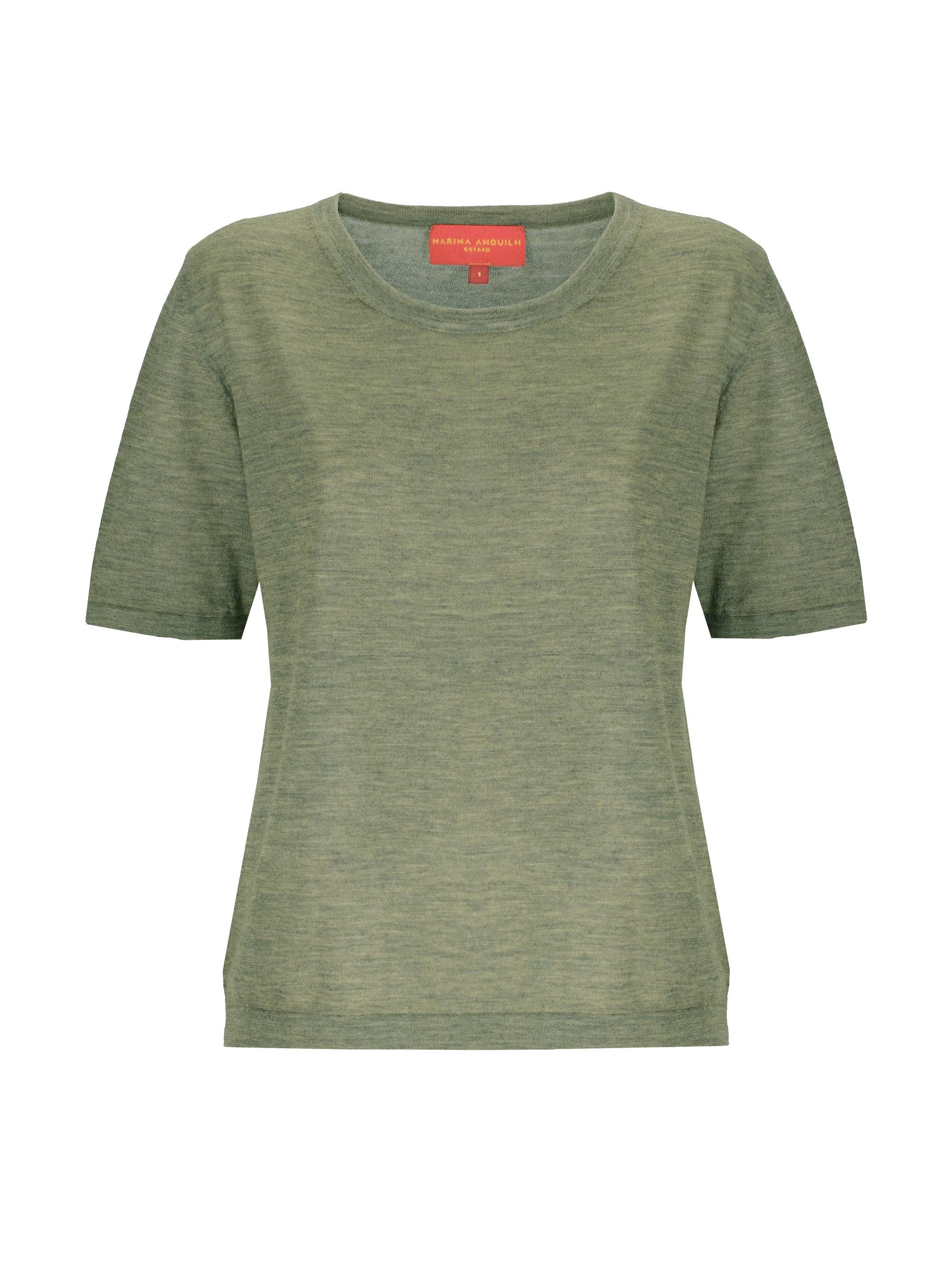Indispensable Fine Cashmere TShirt Round Neck Sage