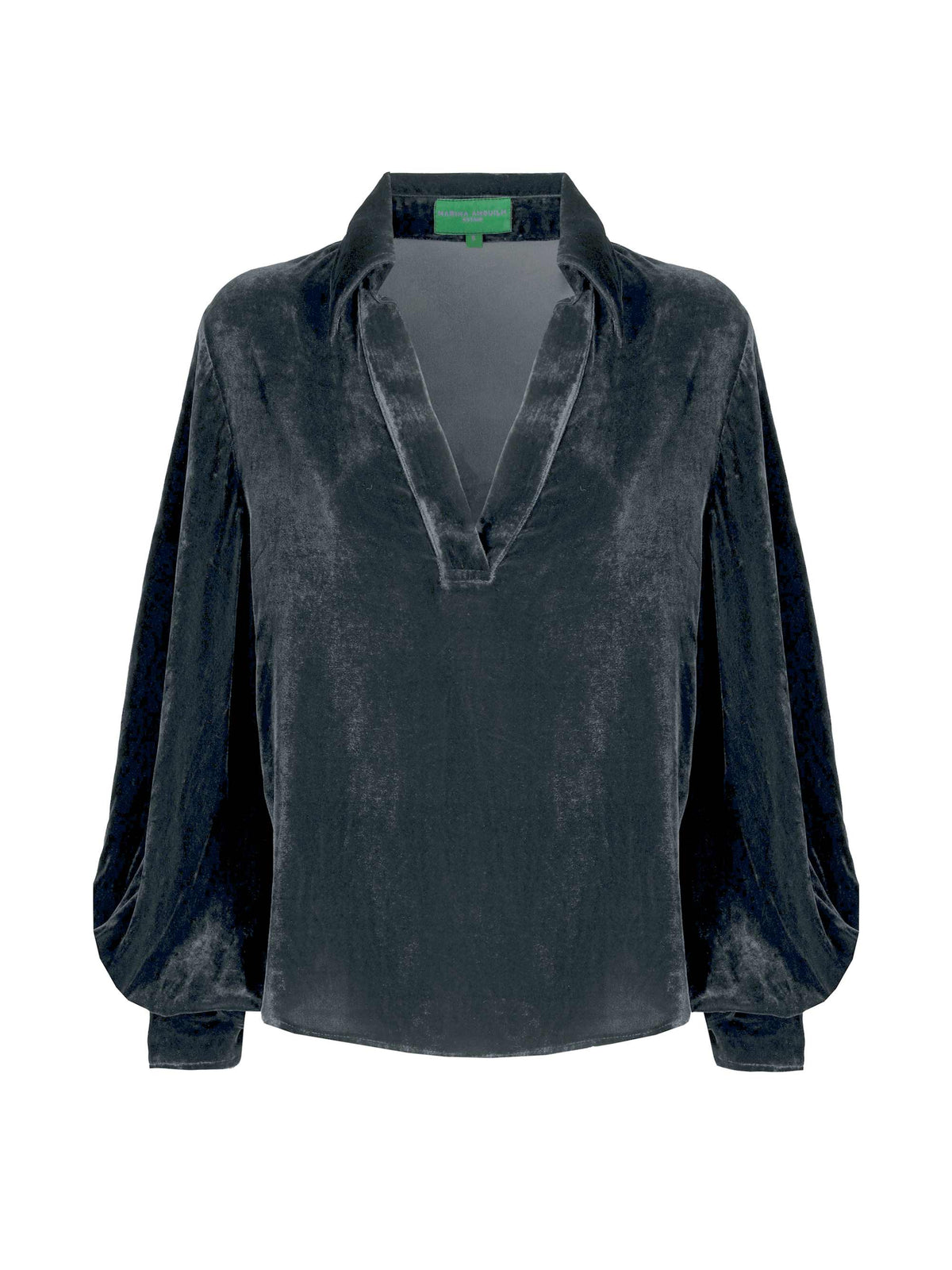 Sophie Velvet Blouse Grey Green