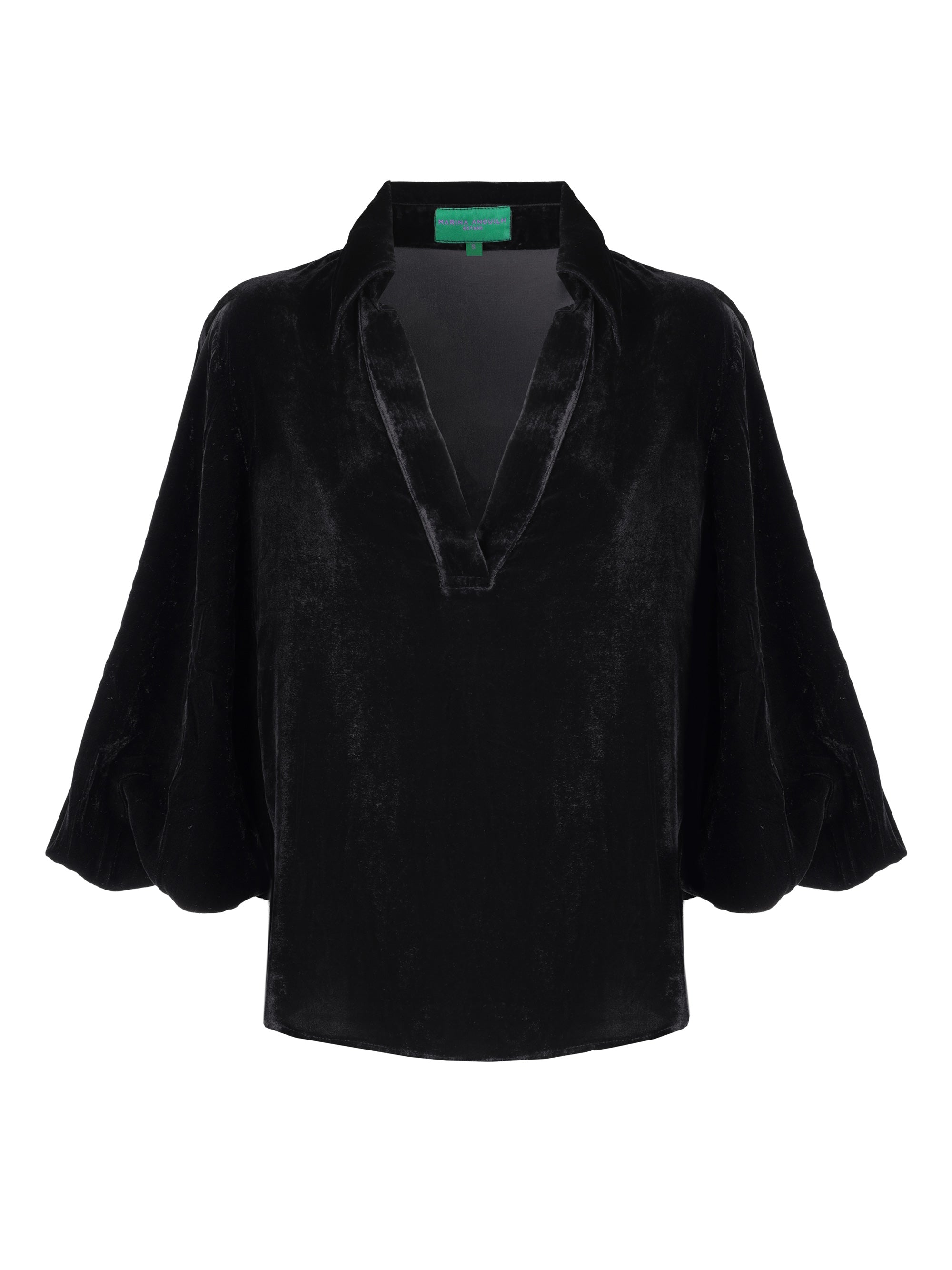 Sophie Velvet Blouse Black