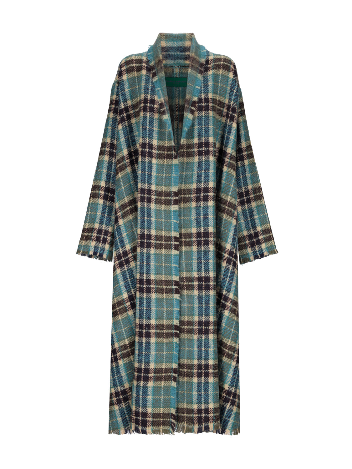 Stephanie Coat Tartan Teal Check
