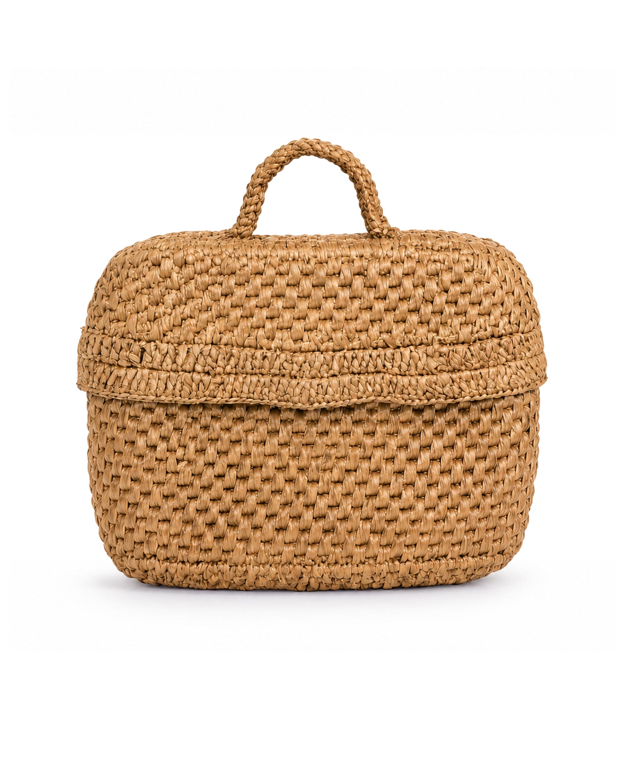 Marina Anouilh Tiana Almond Raffia Bag in almond raffia bag