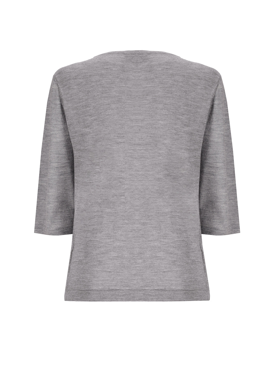 Indispensable Fine Cashmere Tshirt Vneck 3/4 Sleeves Thunder