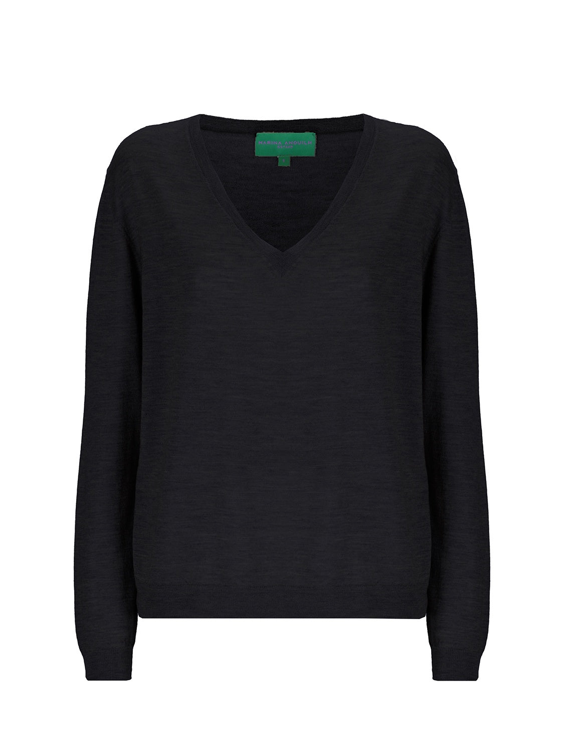 Indispensable V-Neck Fine Cashmere Pullover Black