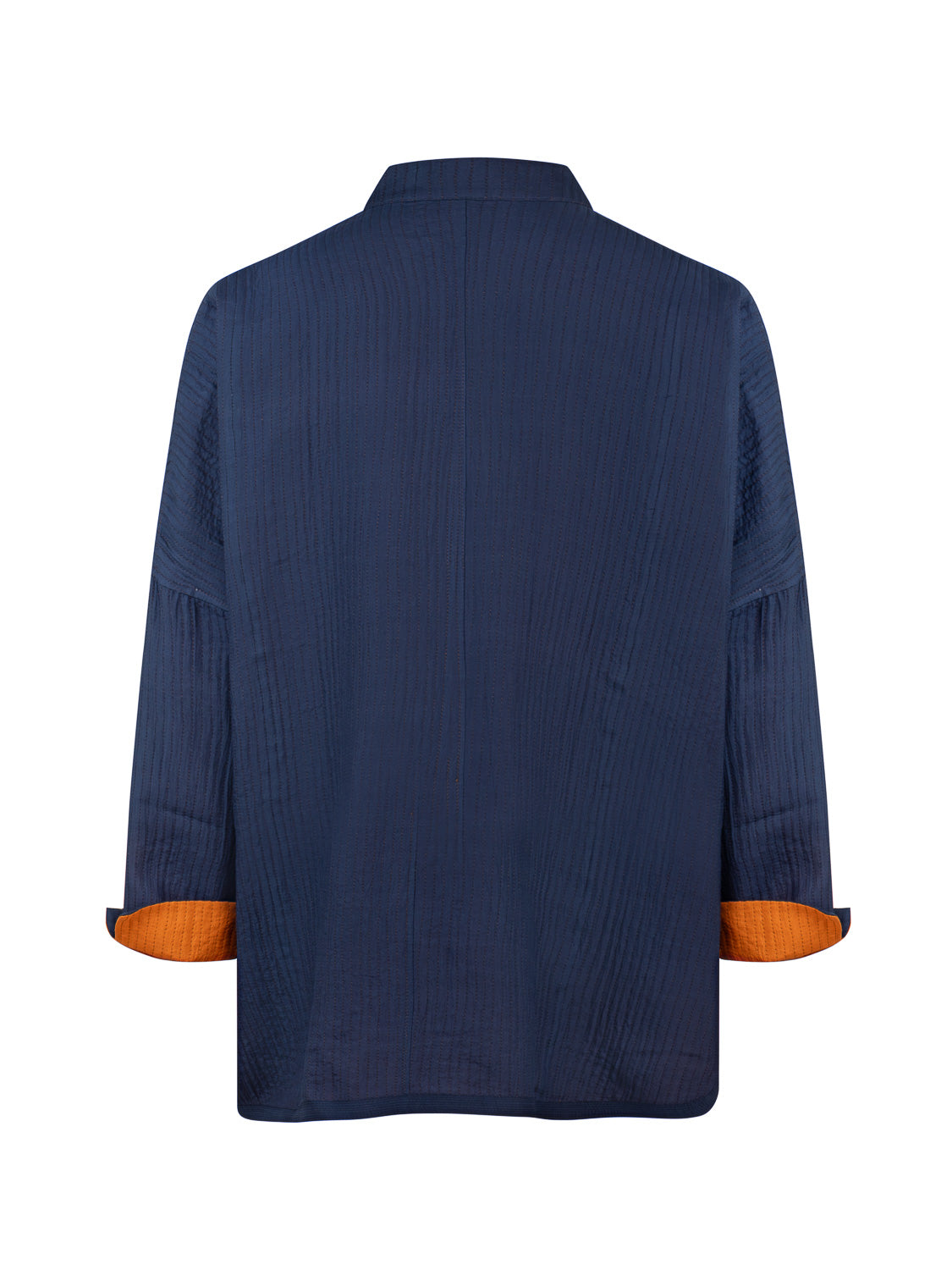 GABY PADDED REVERSIBLE JACKET SILK NIGHT BLUE/ORANGE