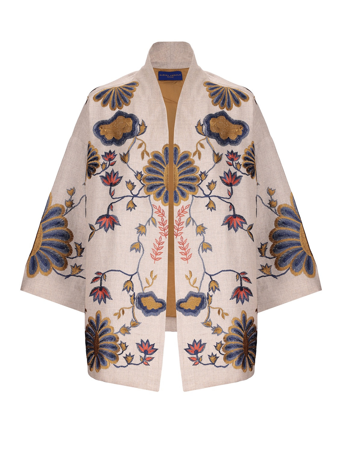 GAIA LINEN MULTICOLOR EMBROIDERED JACKET