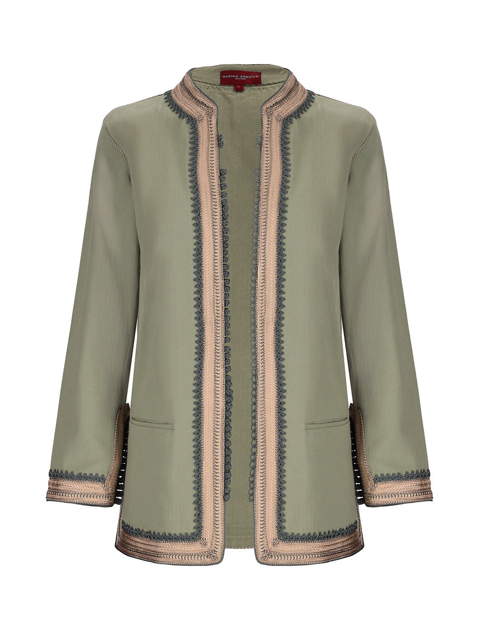 MARRAKESH HERRINGBONE COTTON JACKET SAGE GREEN/KAKI