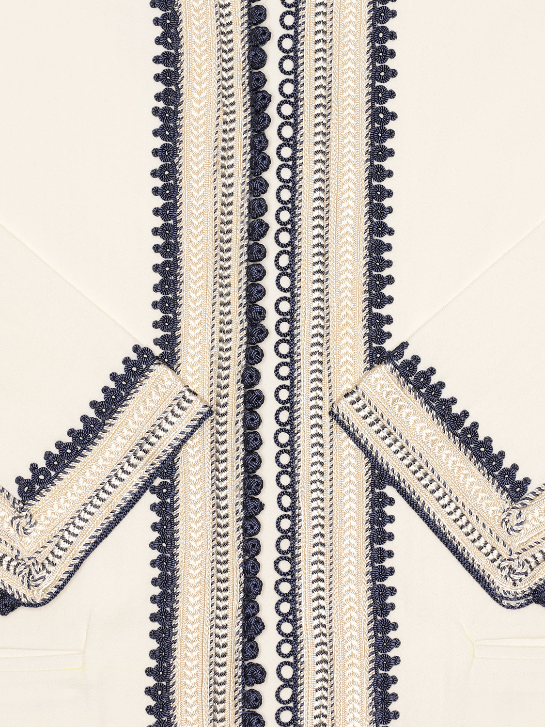 MARRAKESH HERRINGBONE COTTON JACKET IVORY/NAVY BLUE