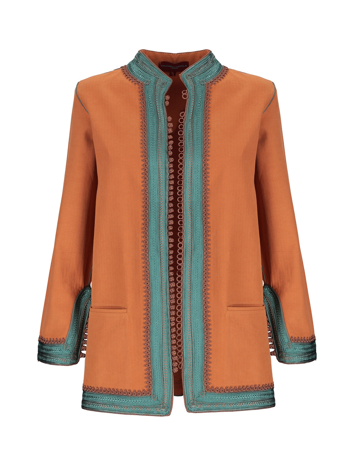 MARRAKESH HERRINGBONE COTTON JACKET TERRACOTTA/TURQUOISE