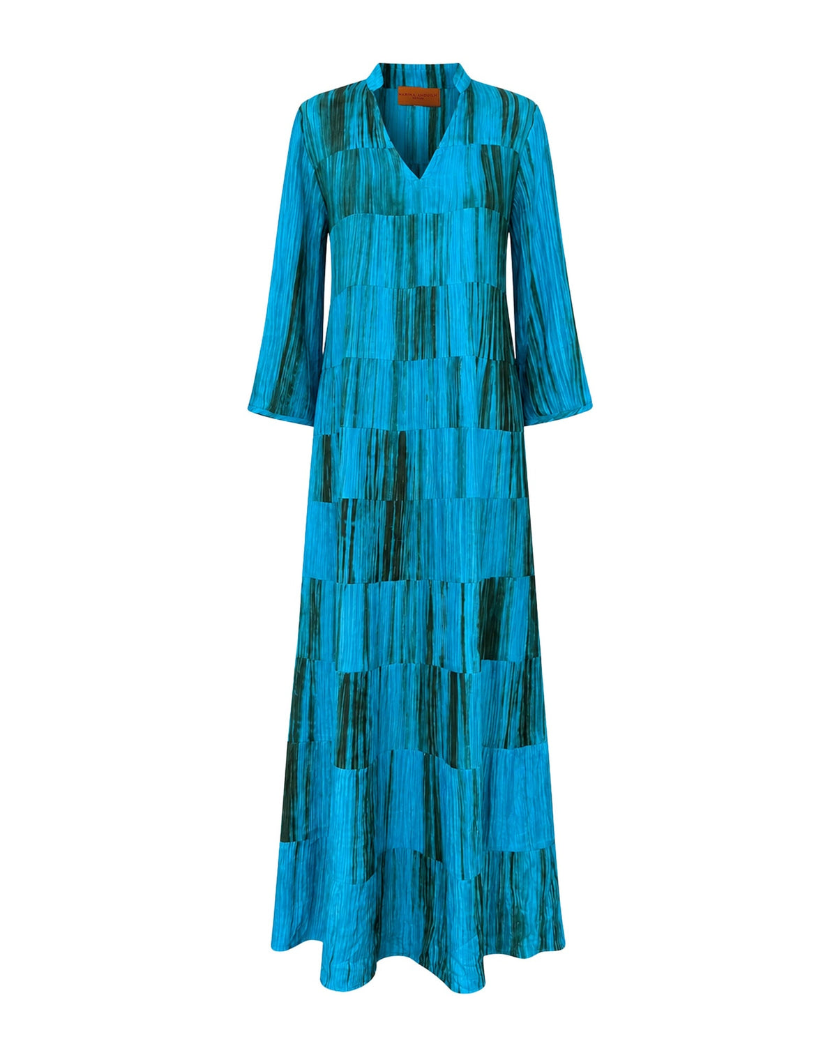 Bohemian chic colour stories — Britania silk dress cyan olive tiedye Marina Anouilh palette