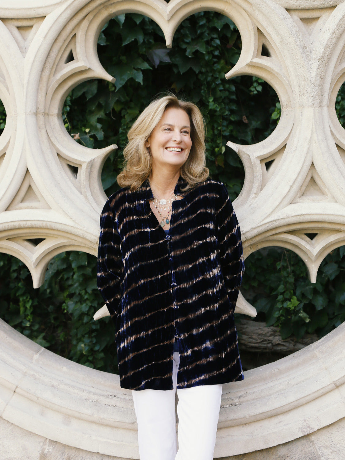 Edda Velvet Tiedye Jacket Croco Blue Taupe