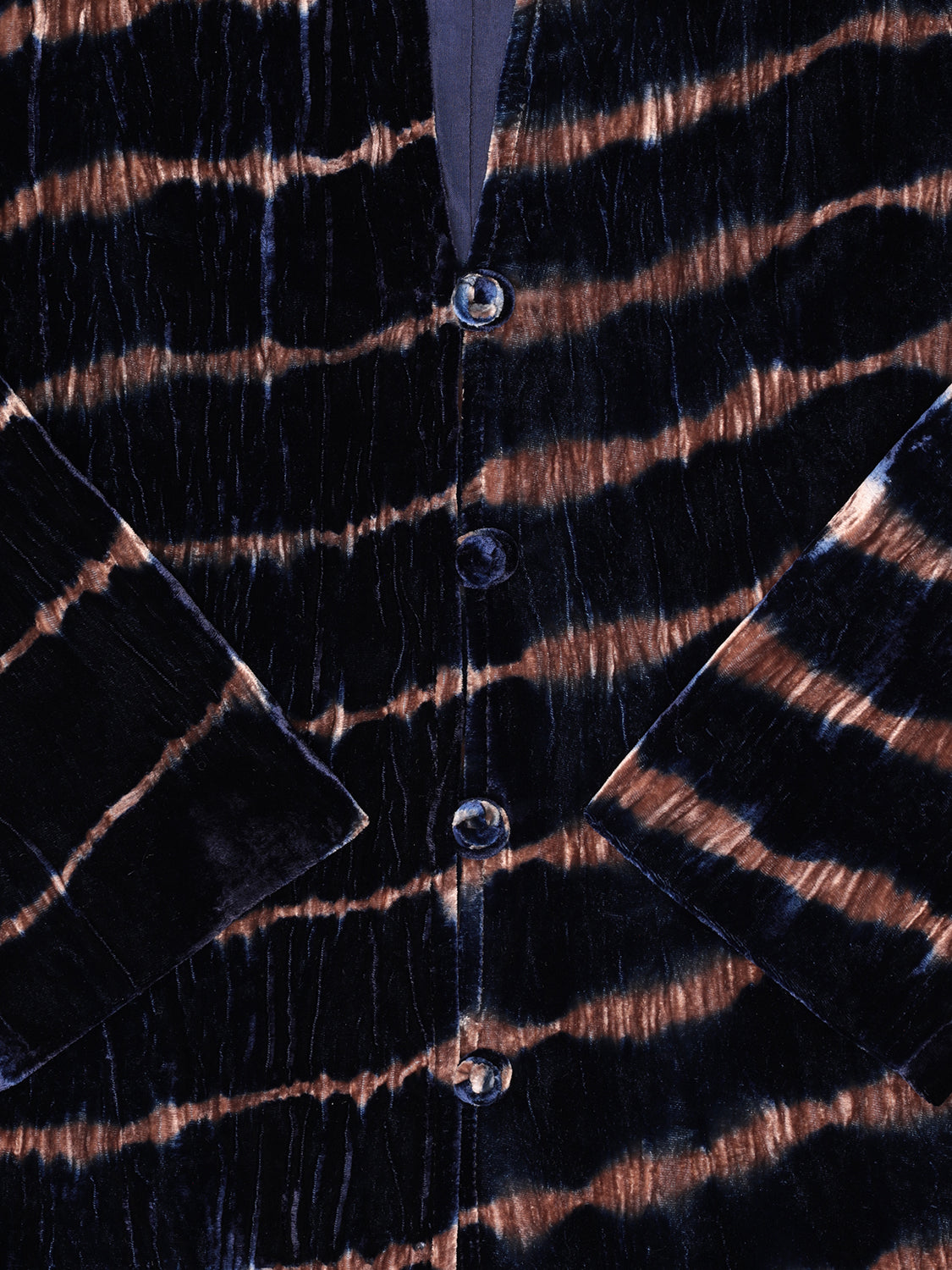 Edda Velvet Tiedye Jacket Croco Blue Taupe