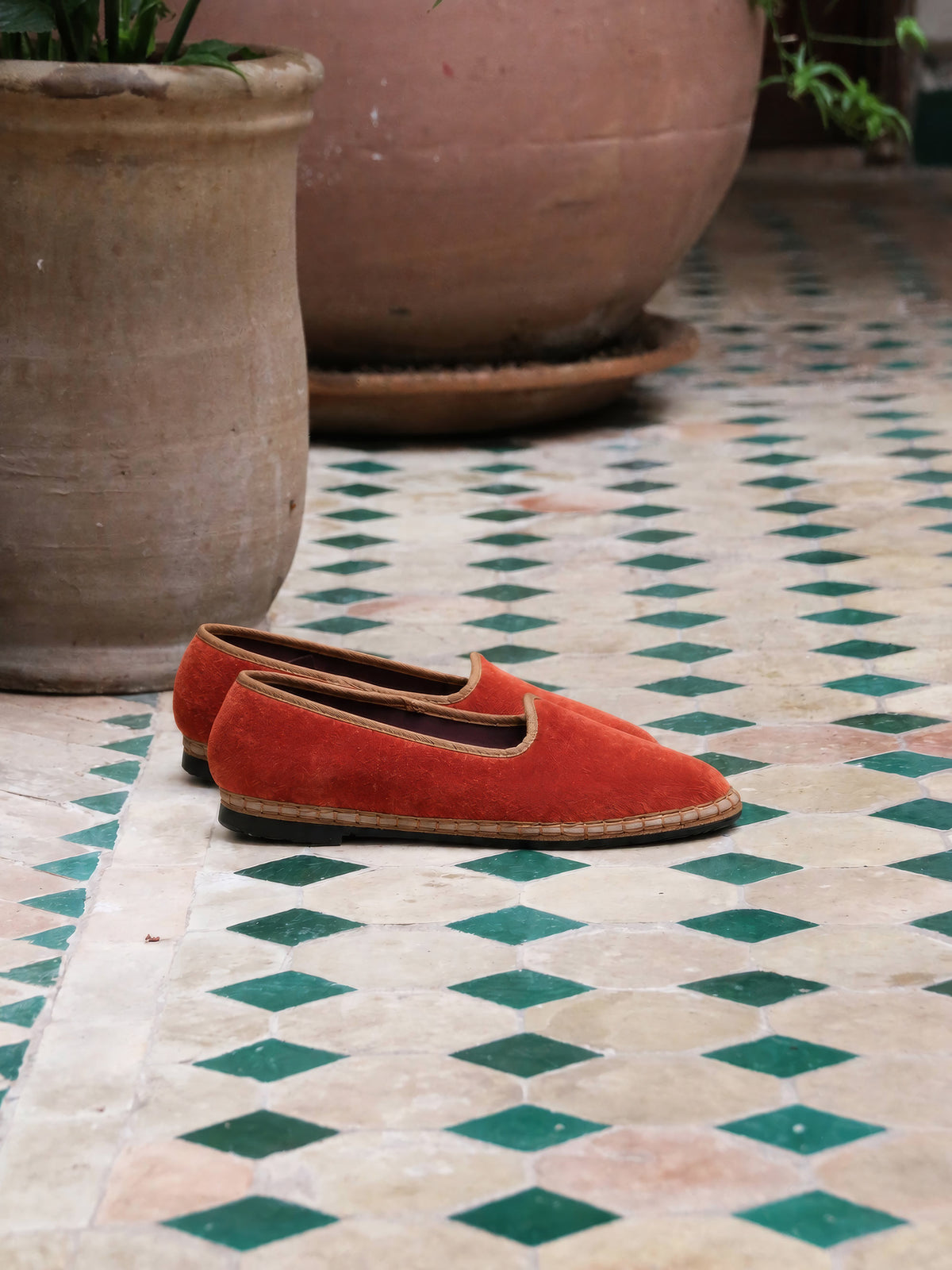 Flabelus x Marina Velvet Tangerine Slipper