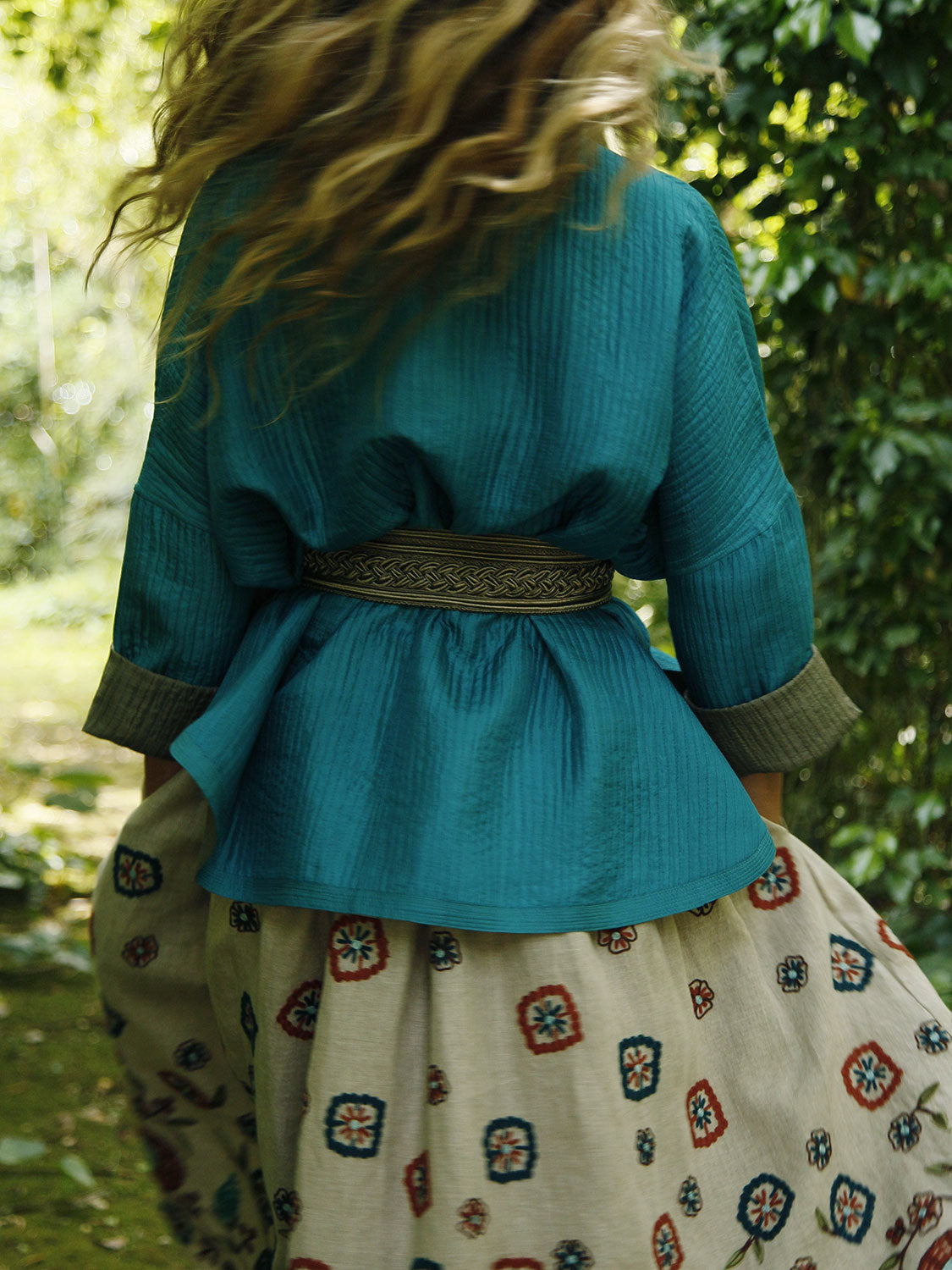 GABY PADDED REVERSIBLE JACKET SILK DARK CYAN/OLIVE