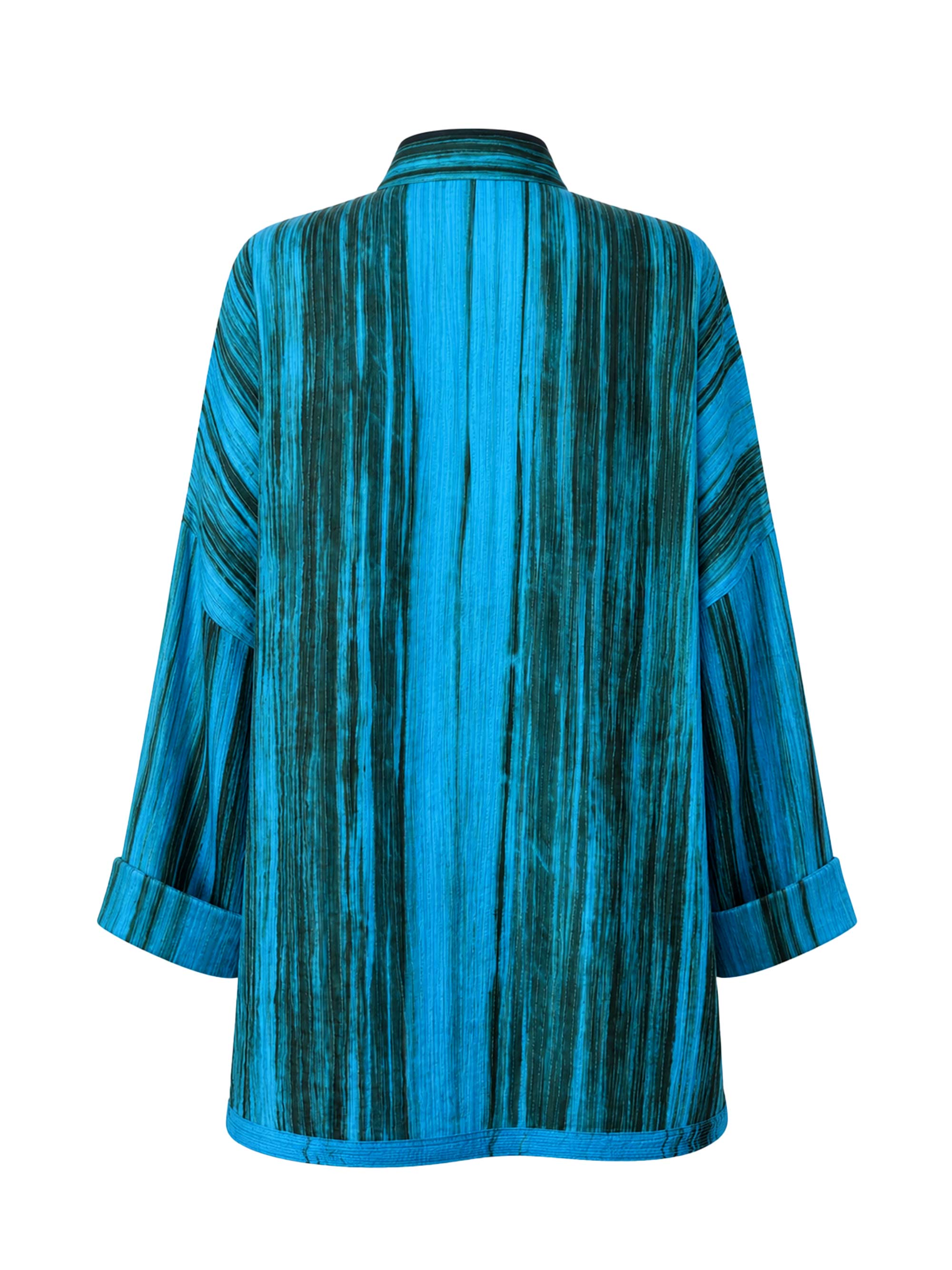 Gaby Padded Reversible Silk Jacket  Tiedye Cyan Kaki