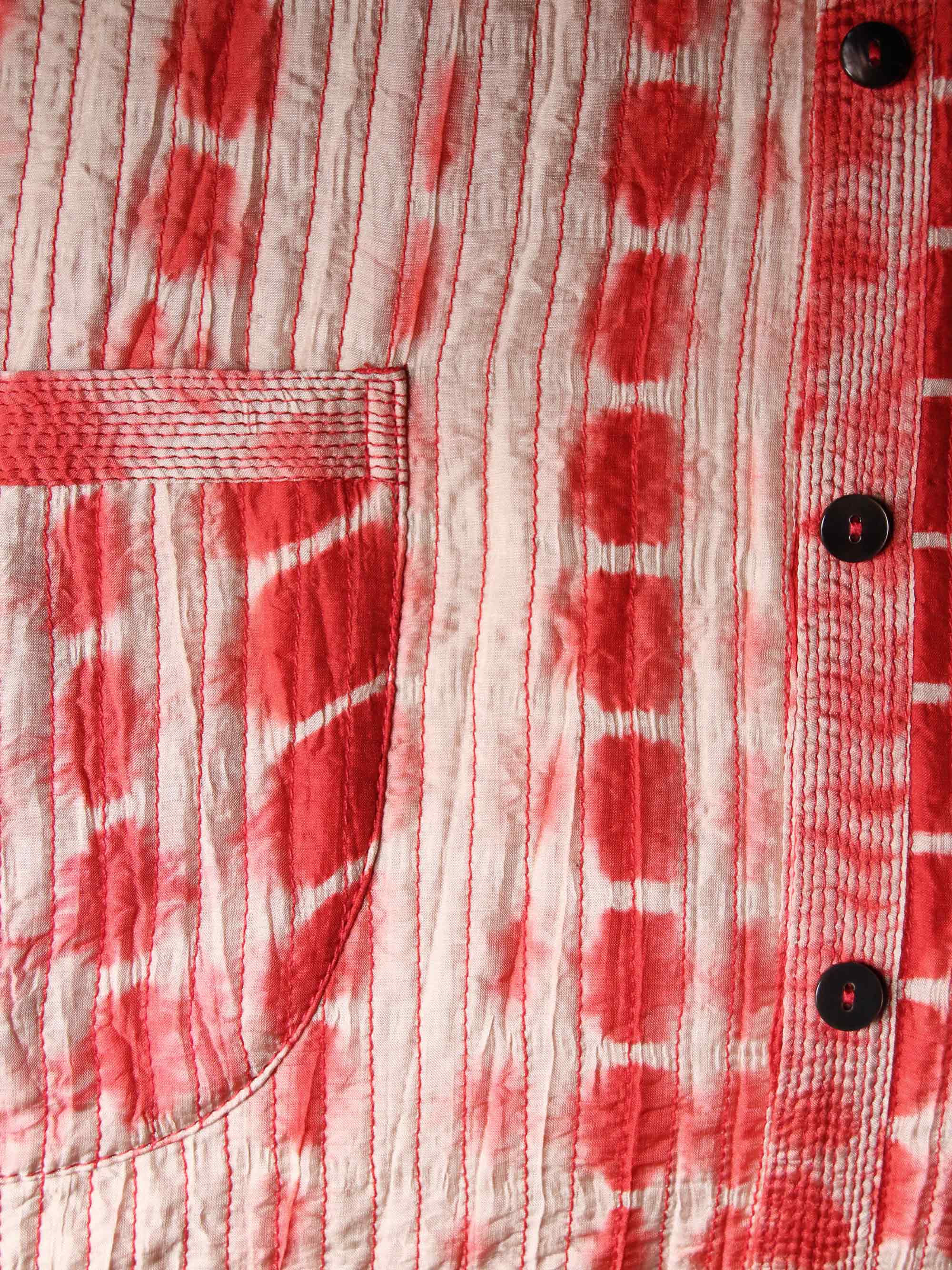 Gaby Padded Reversible Silk Jacket Tiedye Coral
