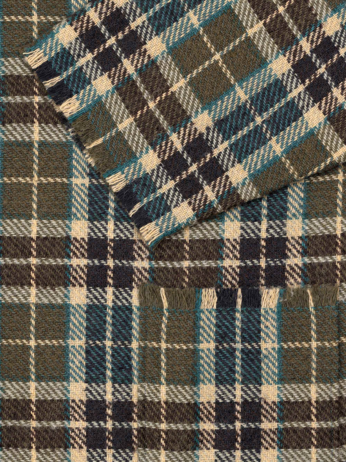 Gaia Jacket Cyan Brown Tartan Check