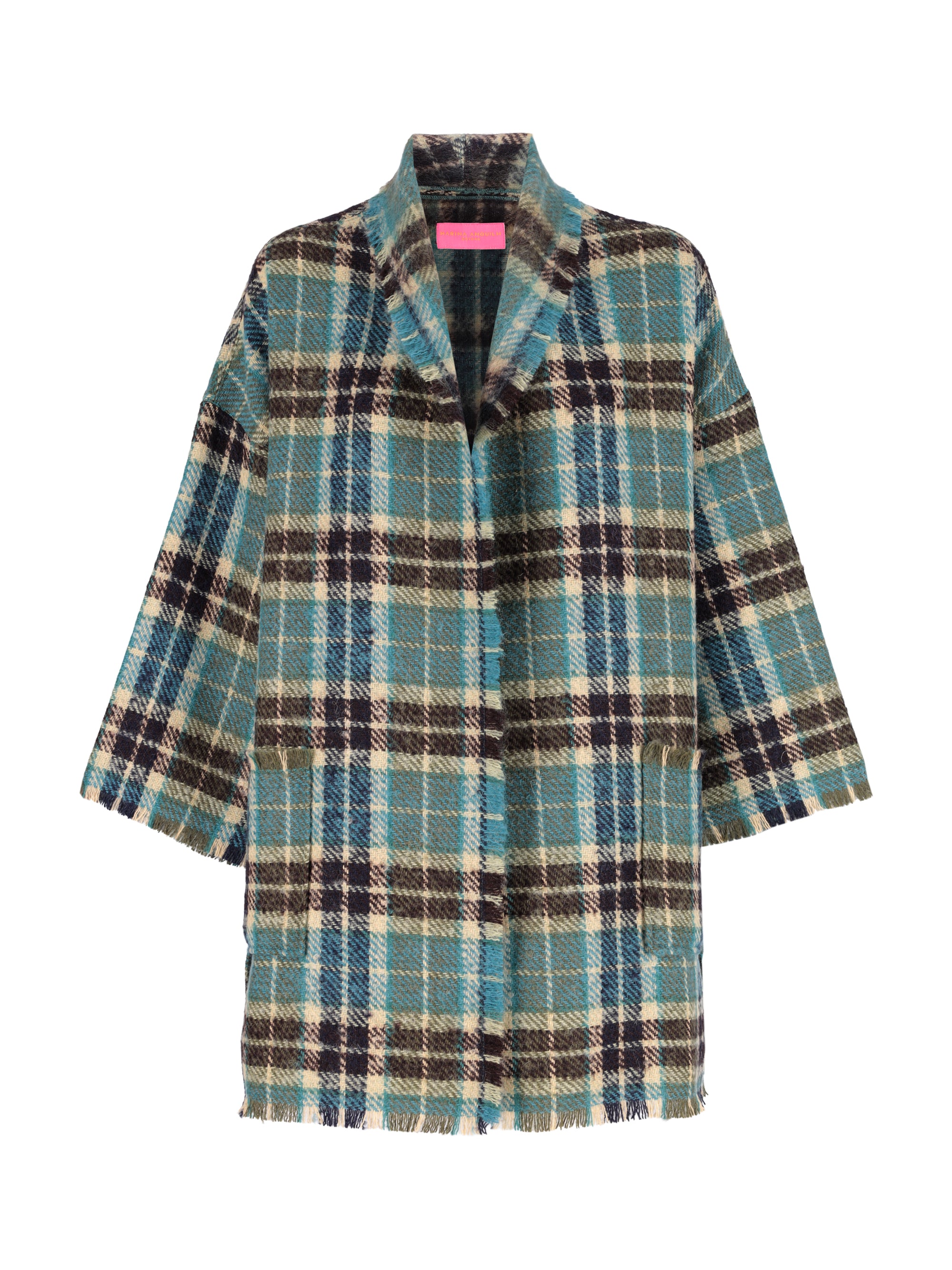 Gaia Jacket Teal Tartan Check