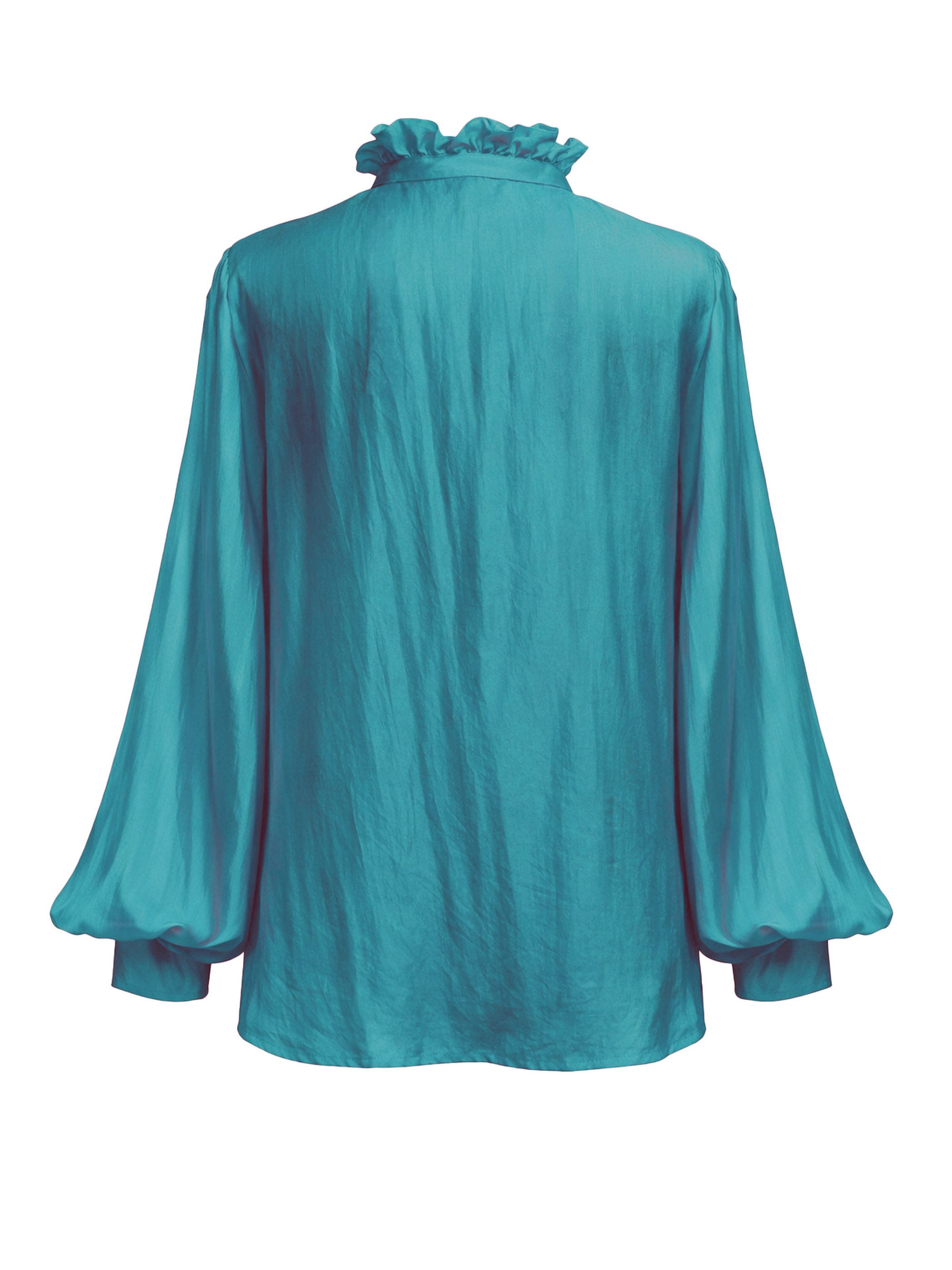 Holly Habotai Silk Shirt Cyan