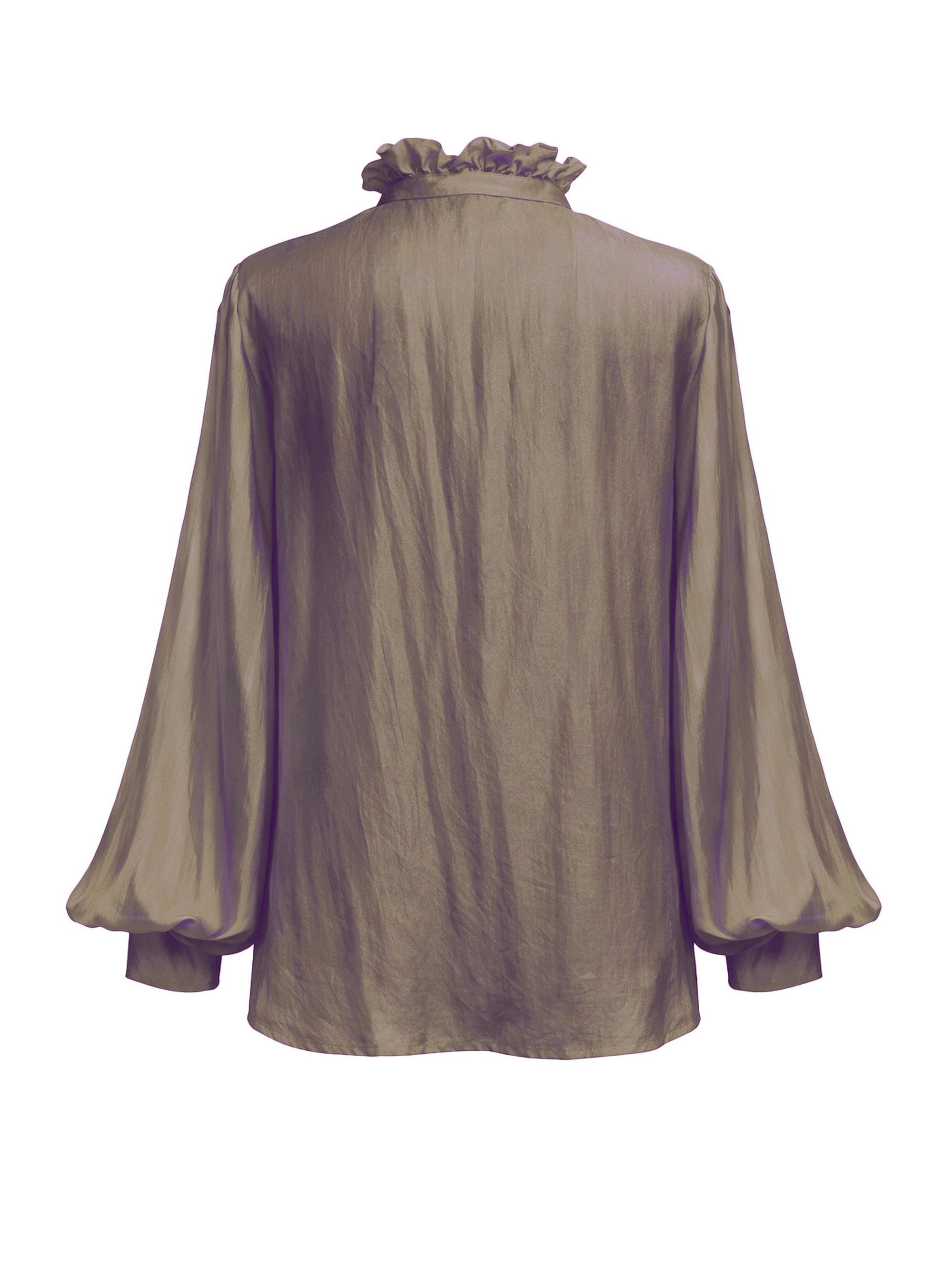 Holly Habotai Silk Shirt Olive