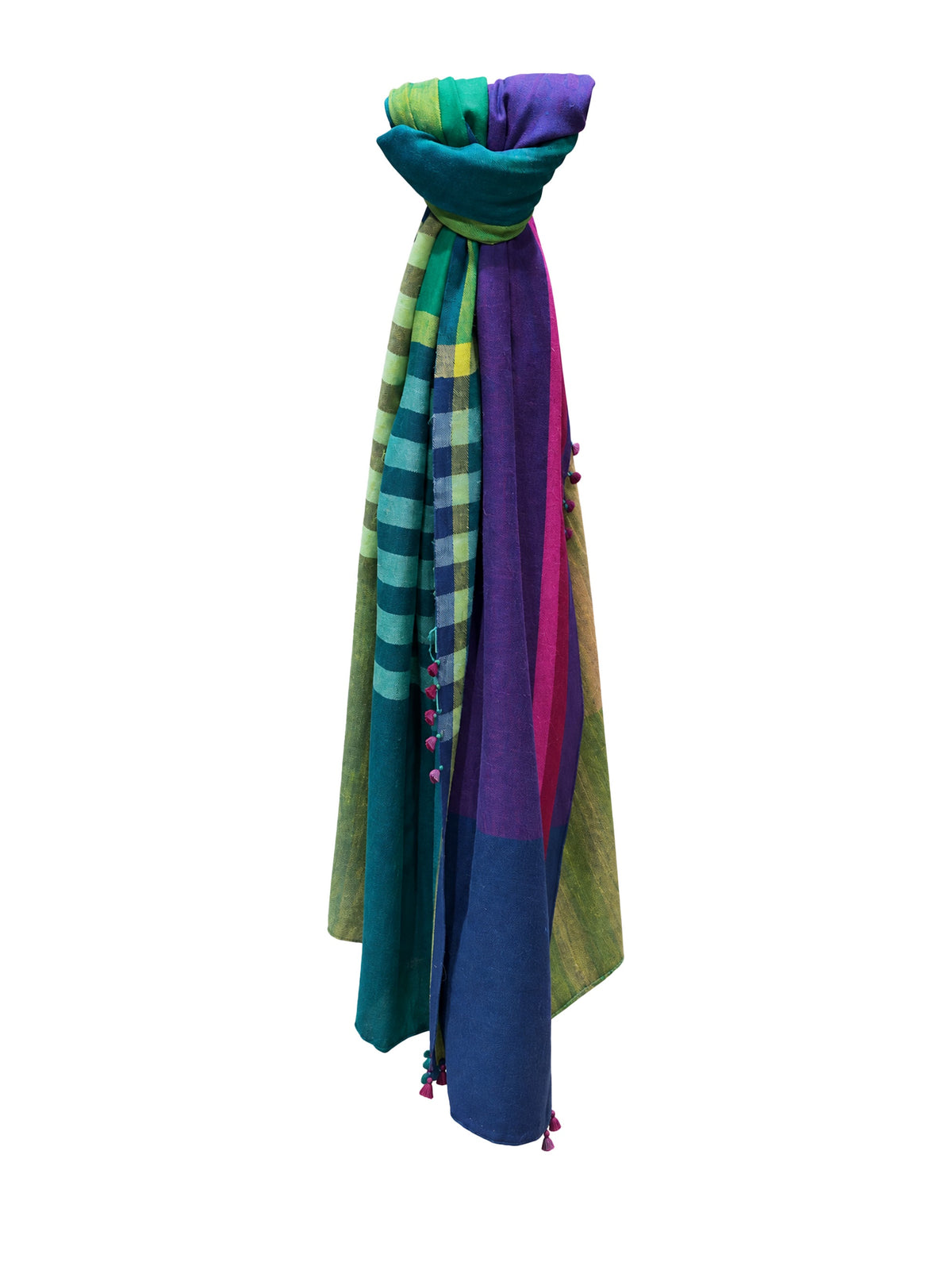 Multicolored Check Cashmere Injiri Scarf